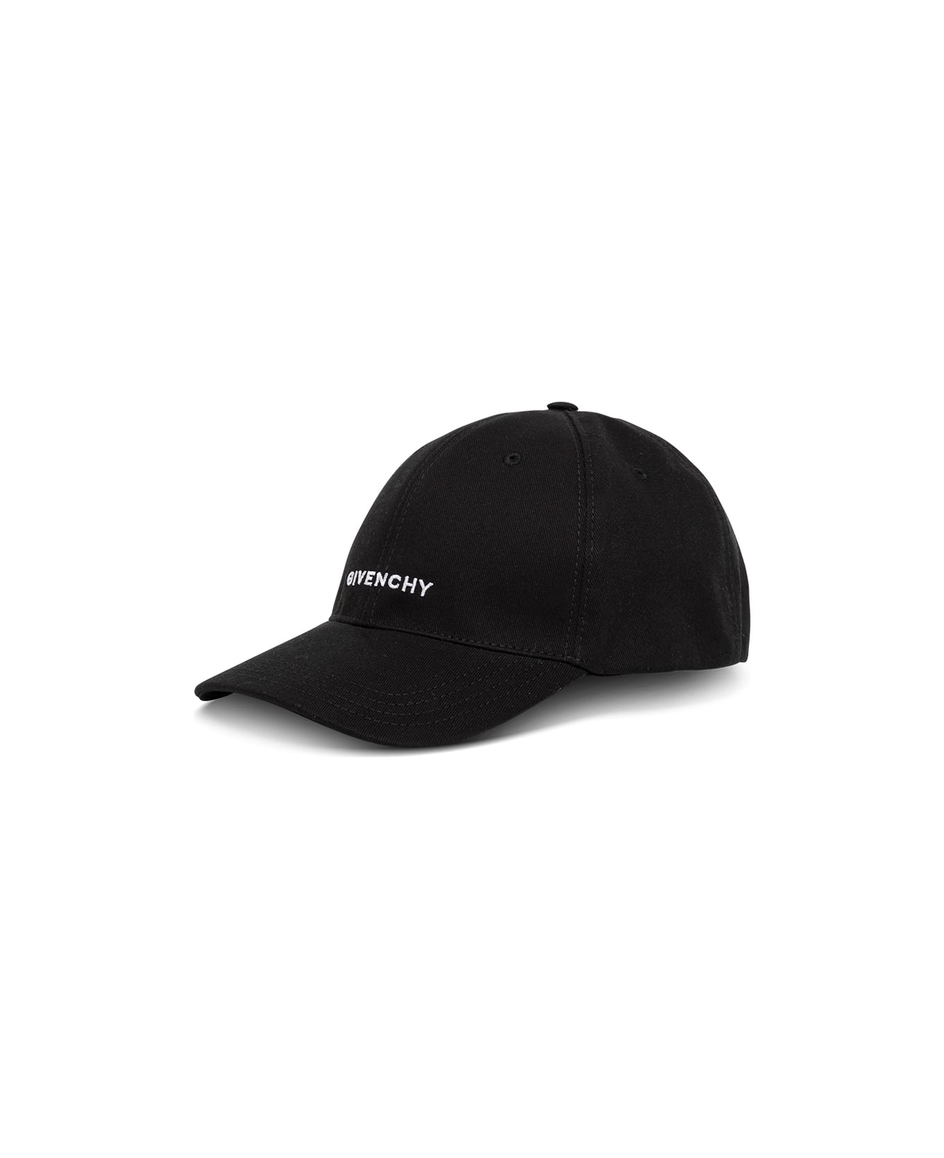 Givenchy Man's Black Cotton Blend Hat With Logo - Black