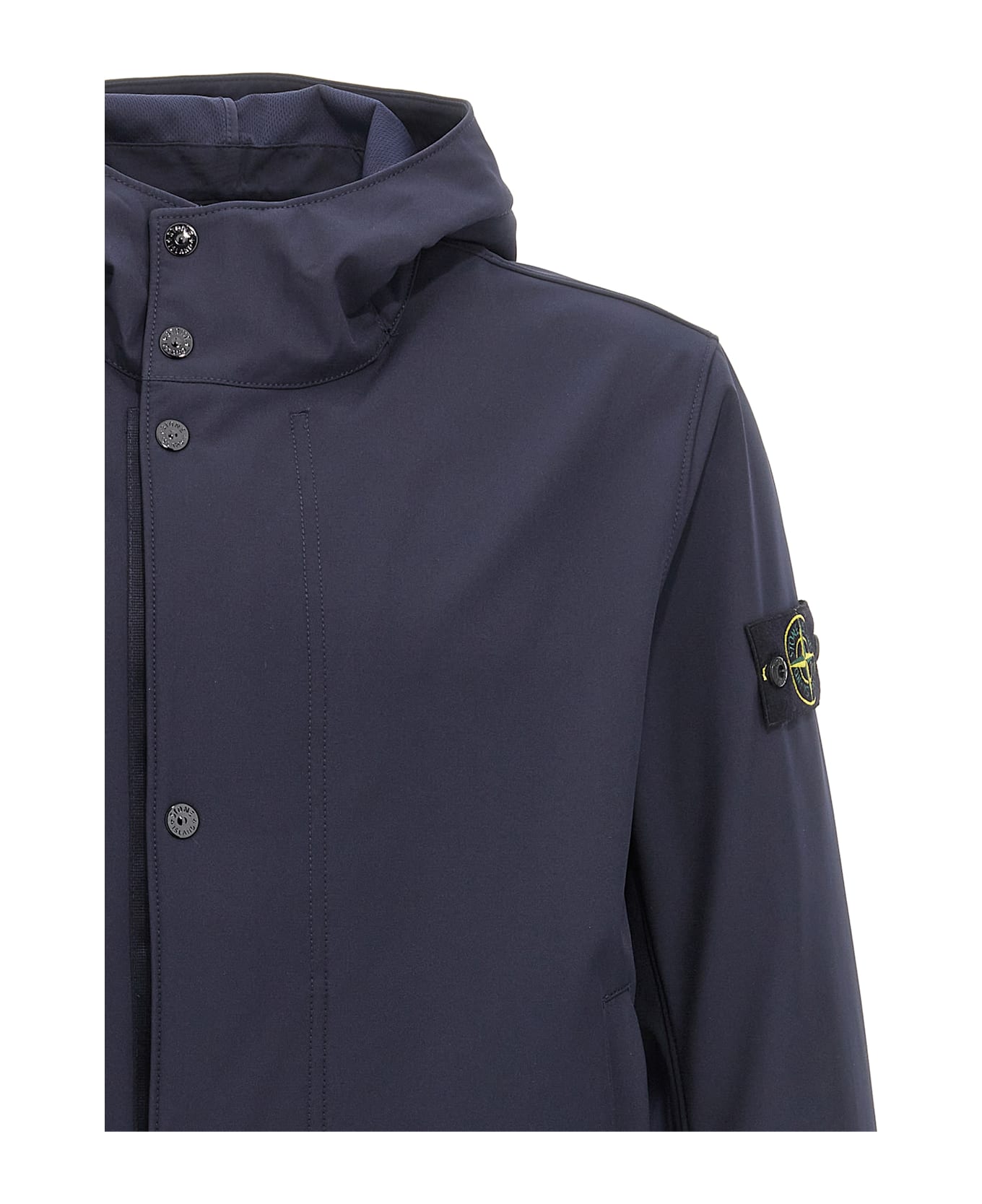 Stone Island Jacket With Logo - Black