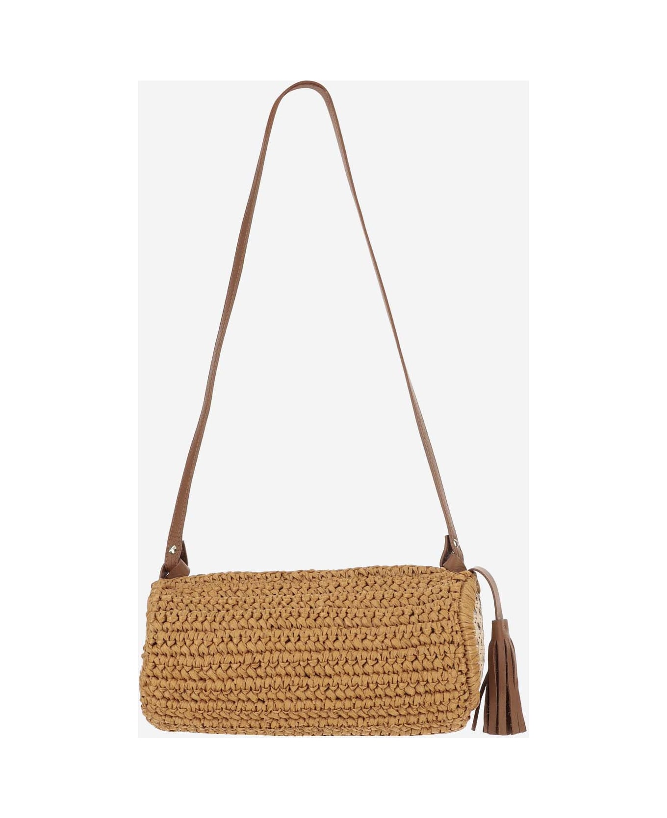 Filippo Catarzi Viscose And Straw Blend Bag - Beige