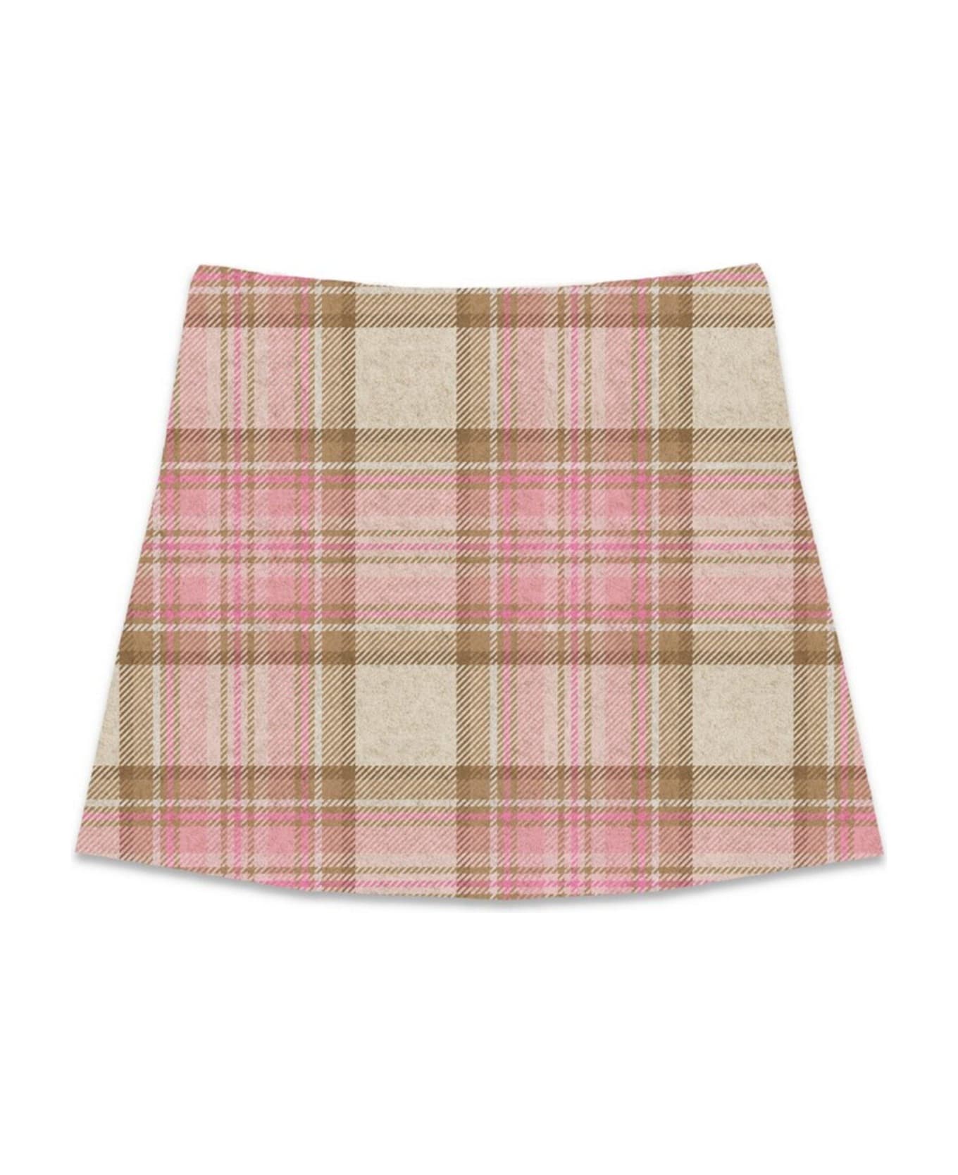 MC2 Saint Barth Katrine Checked Mini Skirt - Pink