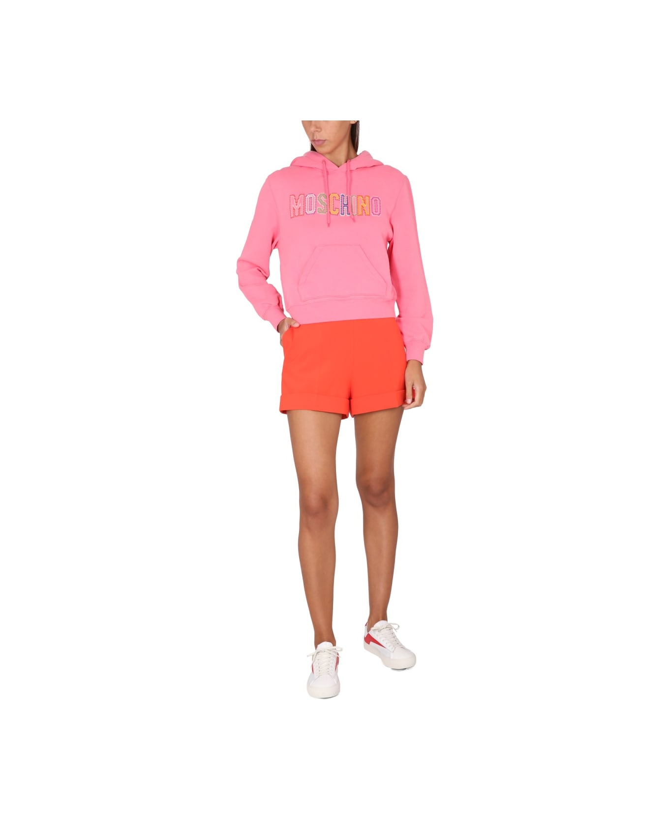 Moschino Hoodie With Logo - PINK