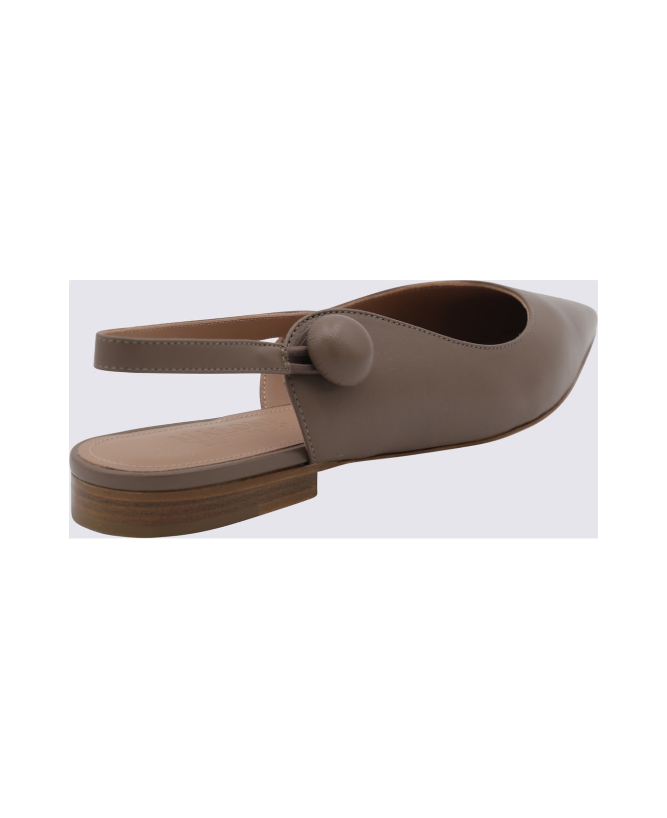Malone Souliers Brown Leather Flats - Beige