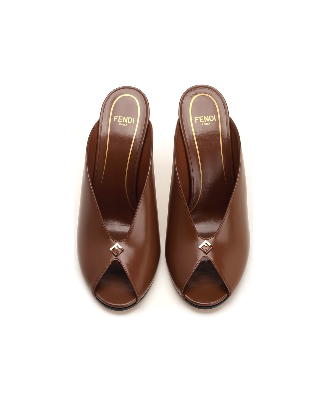 Fendi Heeled Mules - Brown