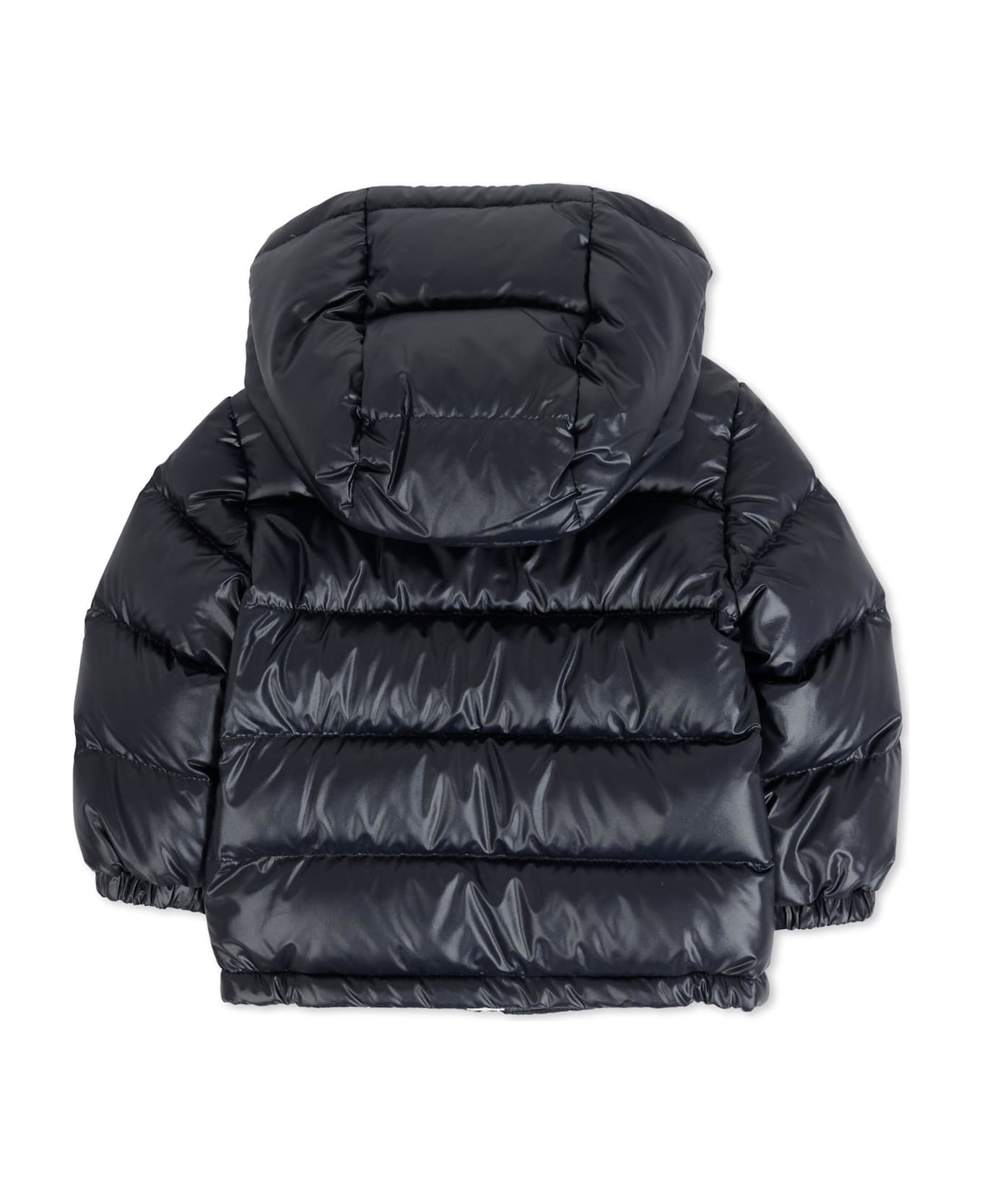 Moncler Blue Mesles Down Jacket For Babykids With Logo - Blue