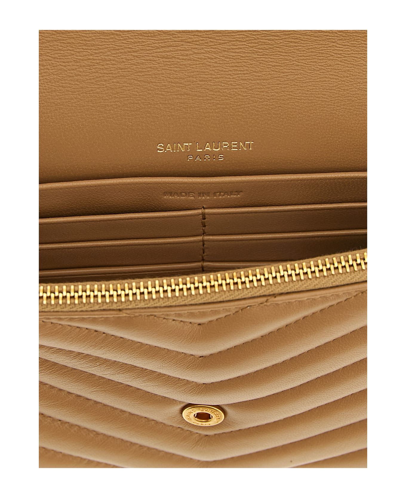 Saint Laurent 
envelope Cassandre
 Wallet On Chain - Natural Tan