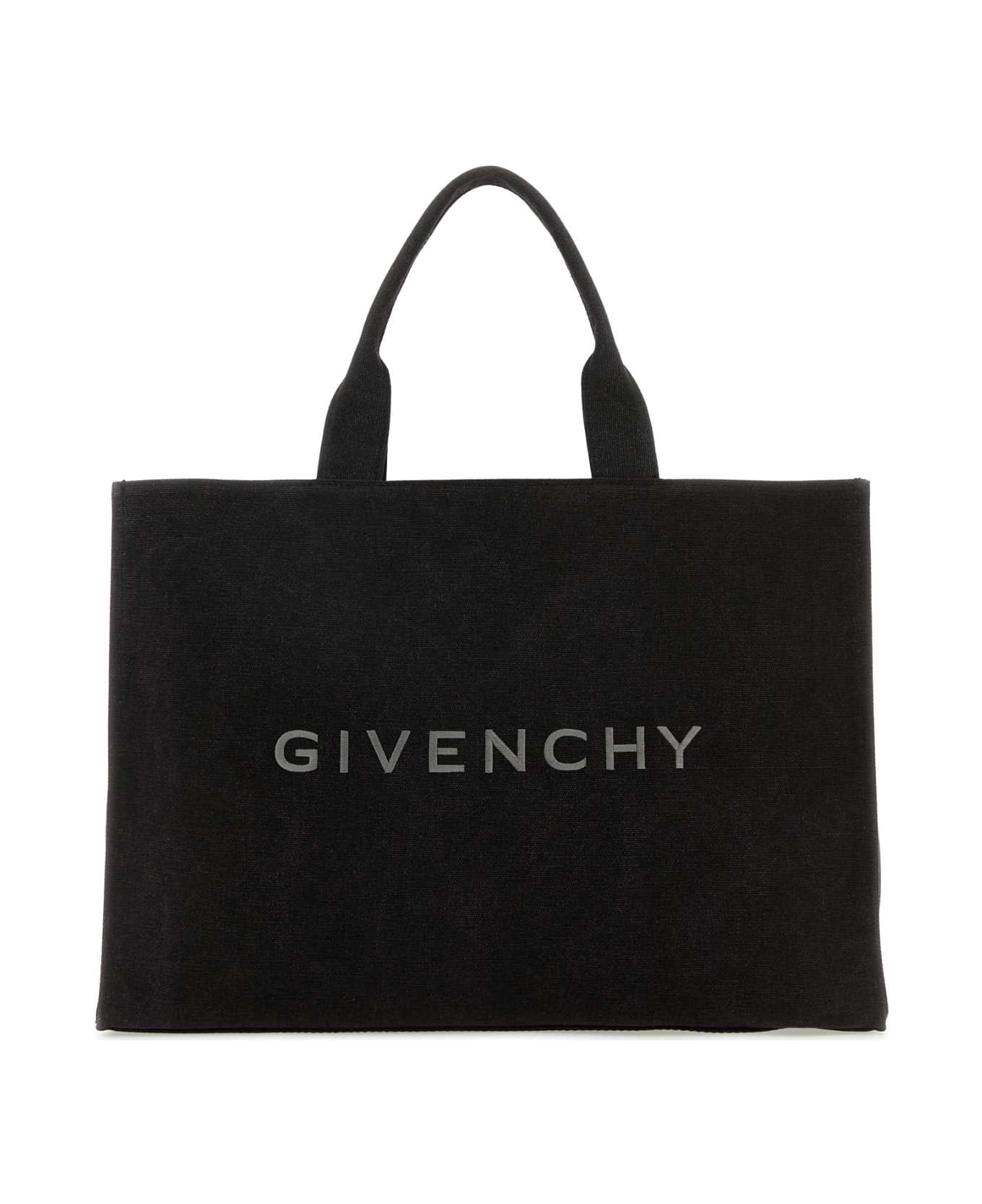 Givenchy Black Canvas Givenchy Shopping Bag - BLACK