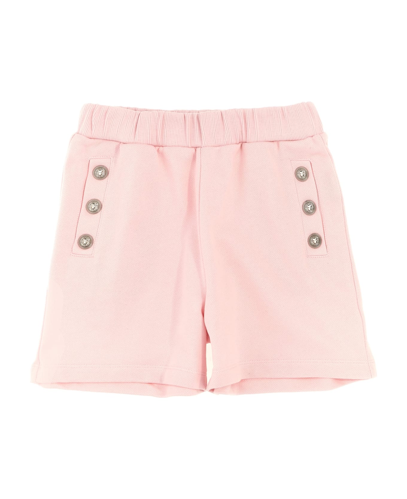 Balmain Logo Buttons Shorts - Pink