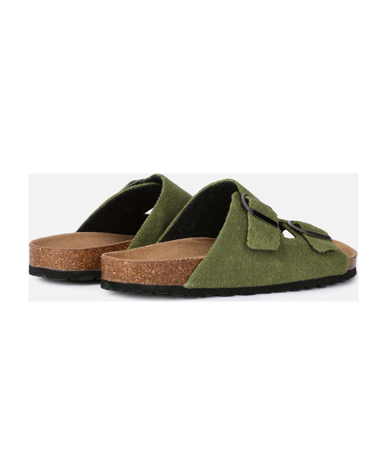 MC2 Saint Barth Military Green Terry Man Sandals - GREEN