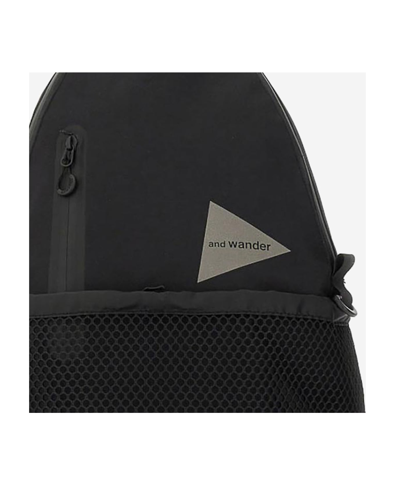 And Wander Cotton Blend Backpack With Mesh Pocket - Black