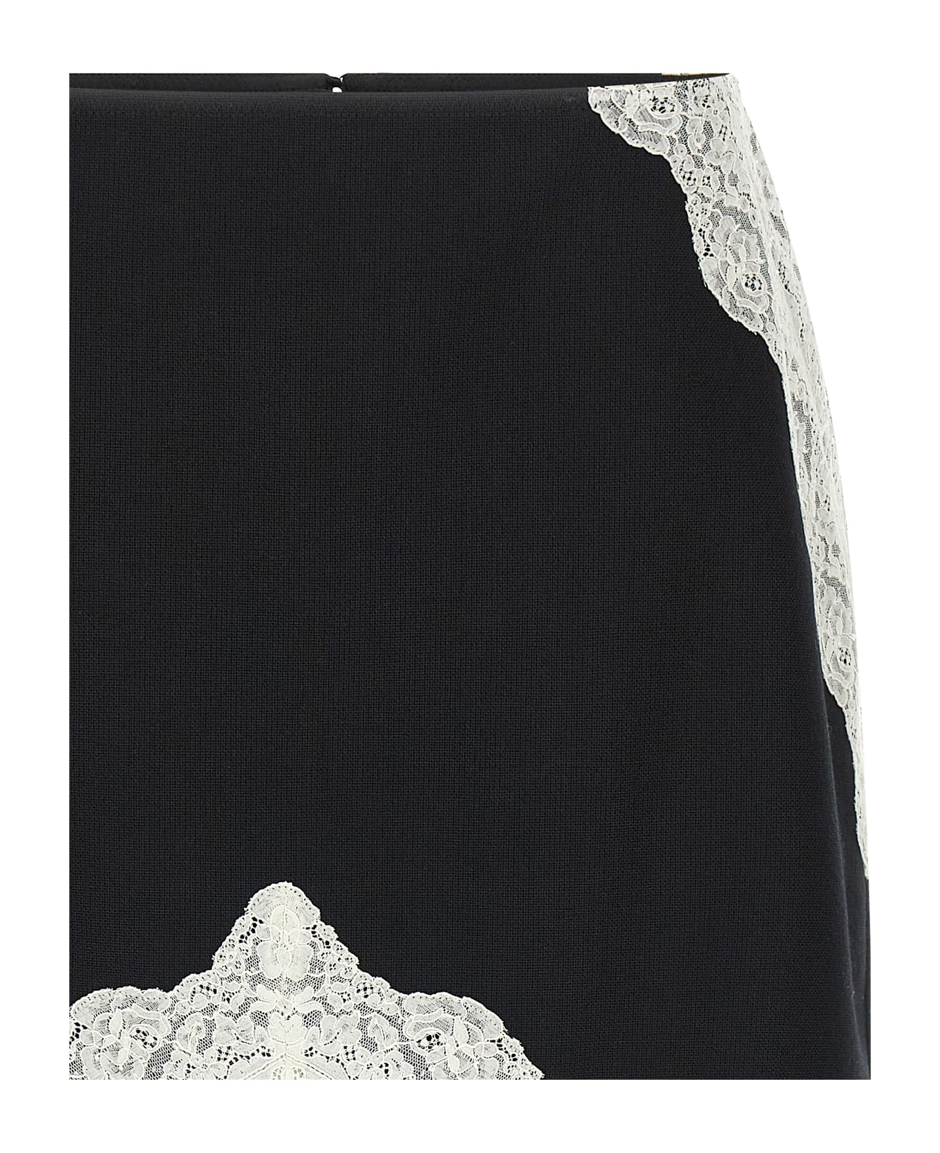 Jil Sander Organza Lace Wool Skirt - White/Black