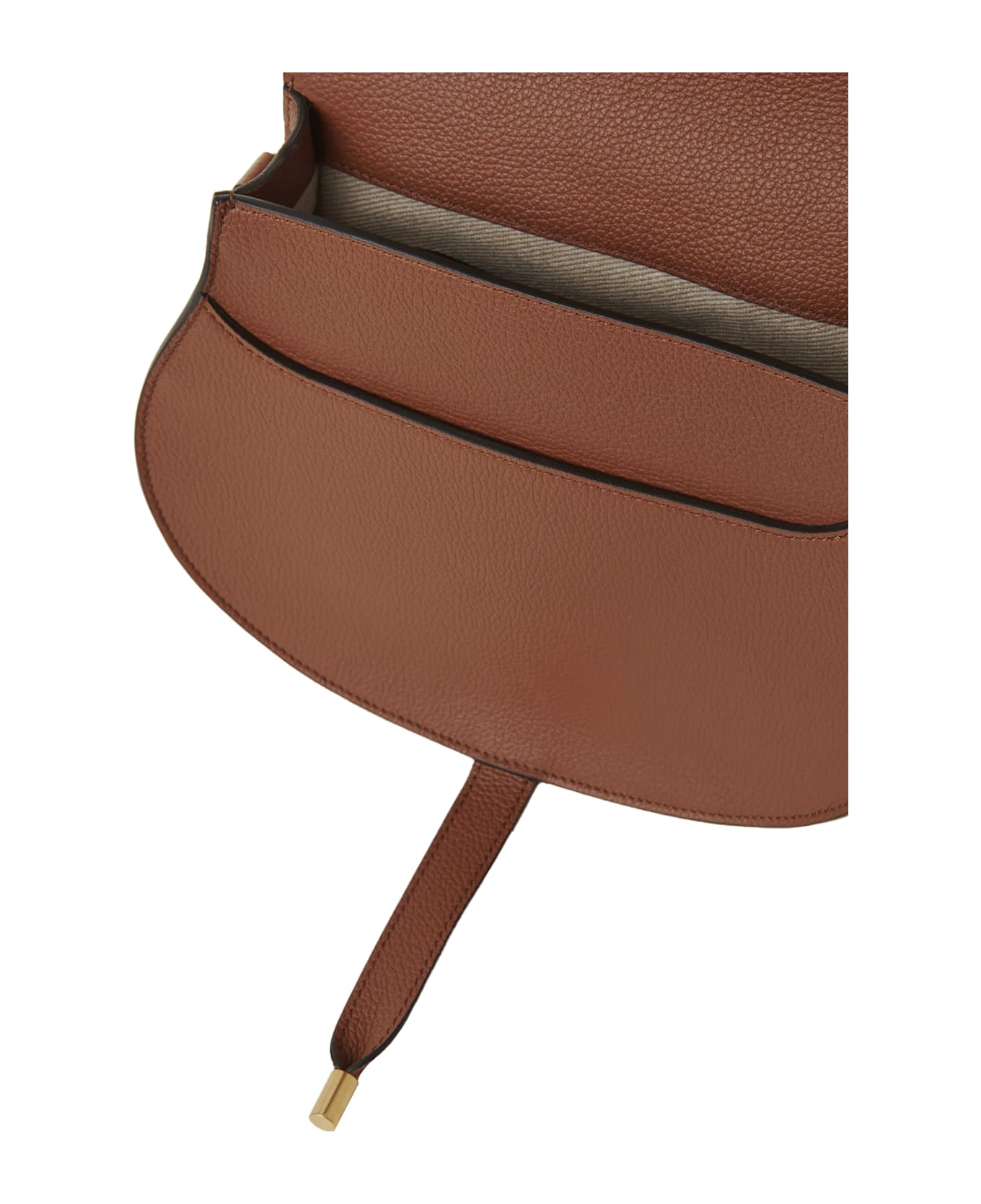 Chloé Marcie Saddle Bag In Tan Garnet Leather | italist