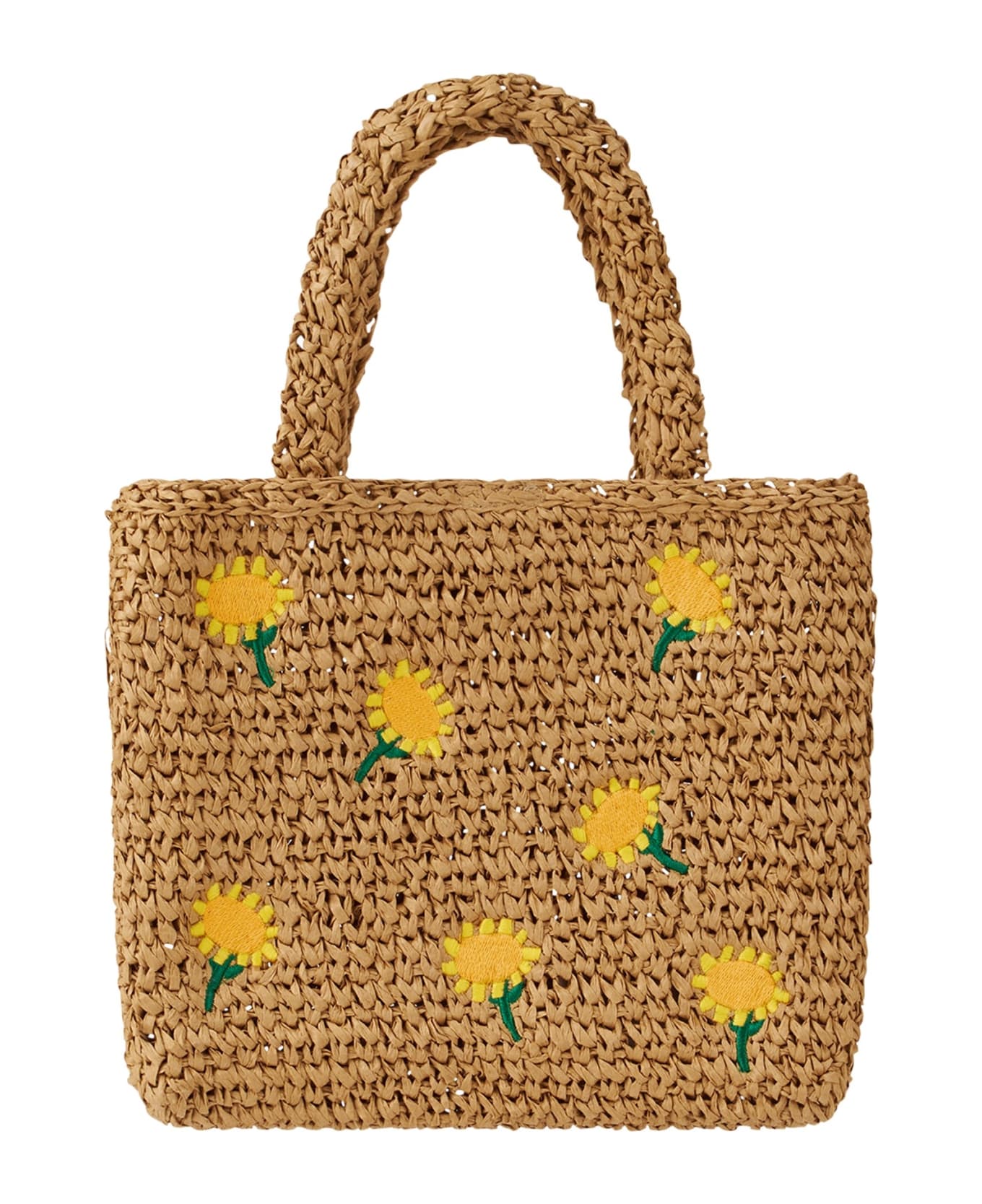 Stella McCartney Kids Tote Bag With Floral Embroidery - Brown アクセサリー＆ギフト