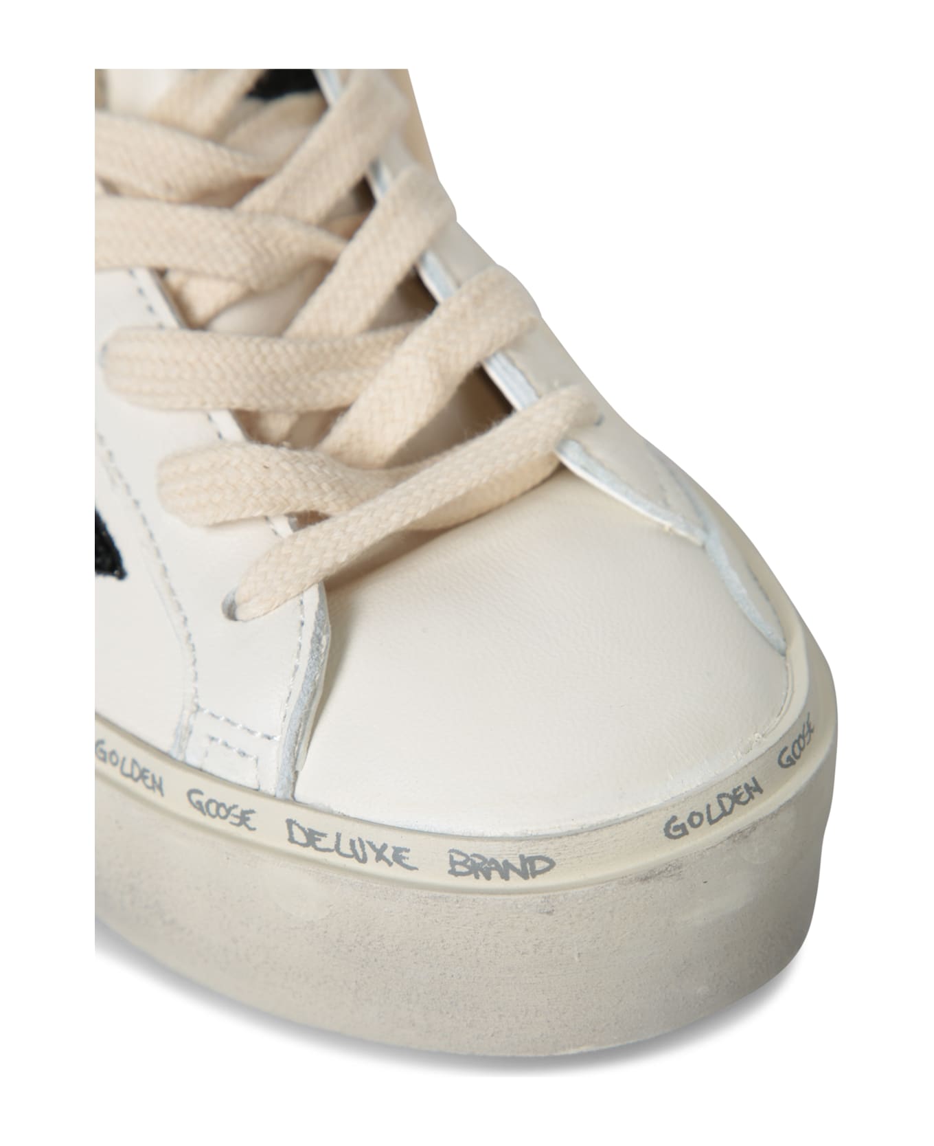 Golden Goose Histar Laminated Black/white Sneakers - White