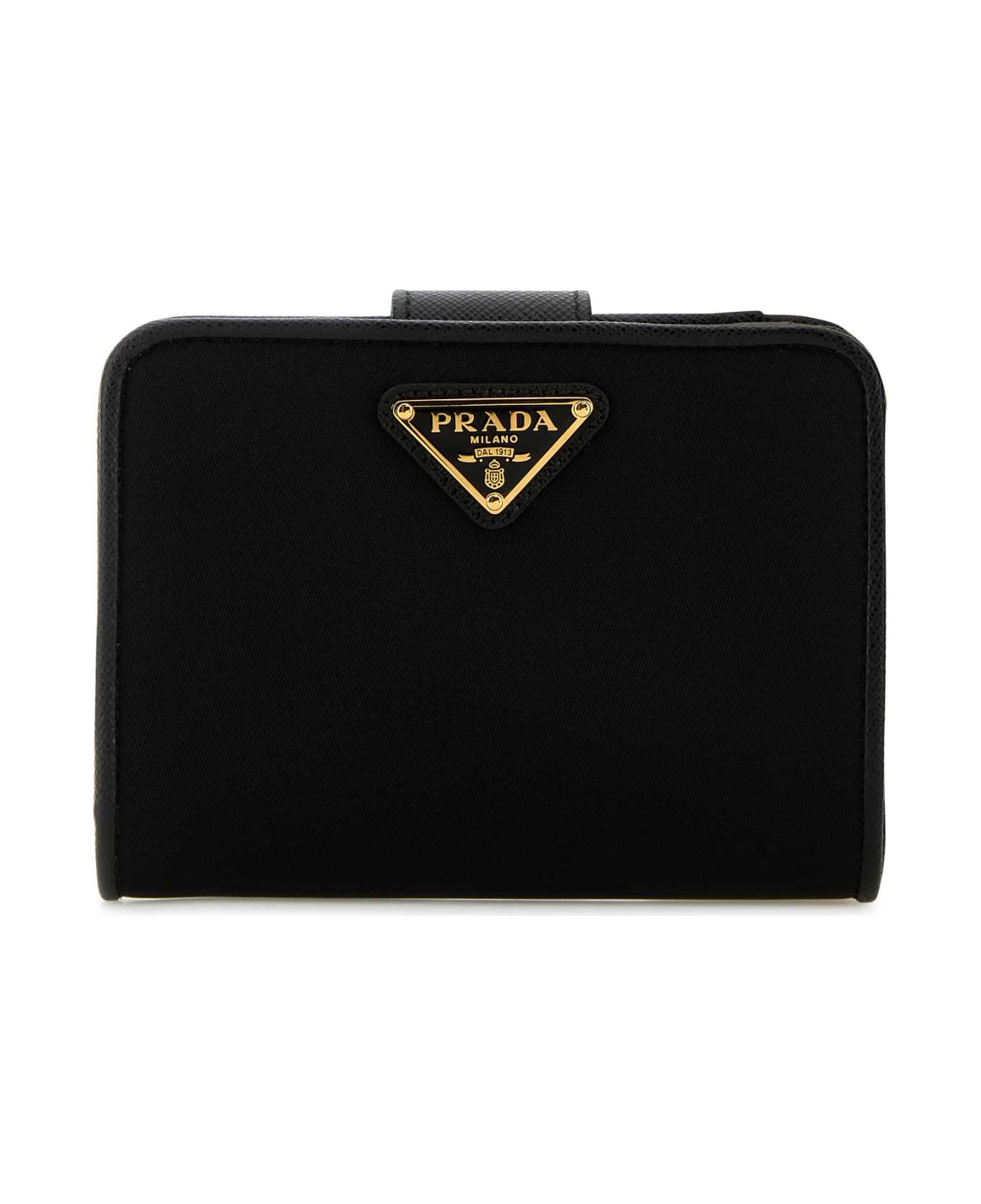 Prada Black Nylon And Leather Wallet - NERO