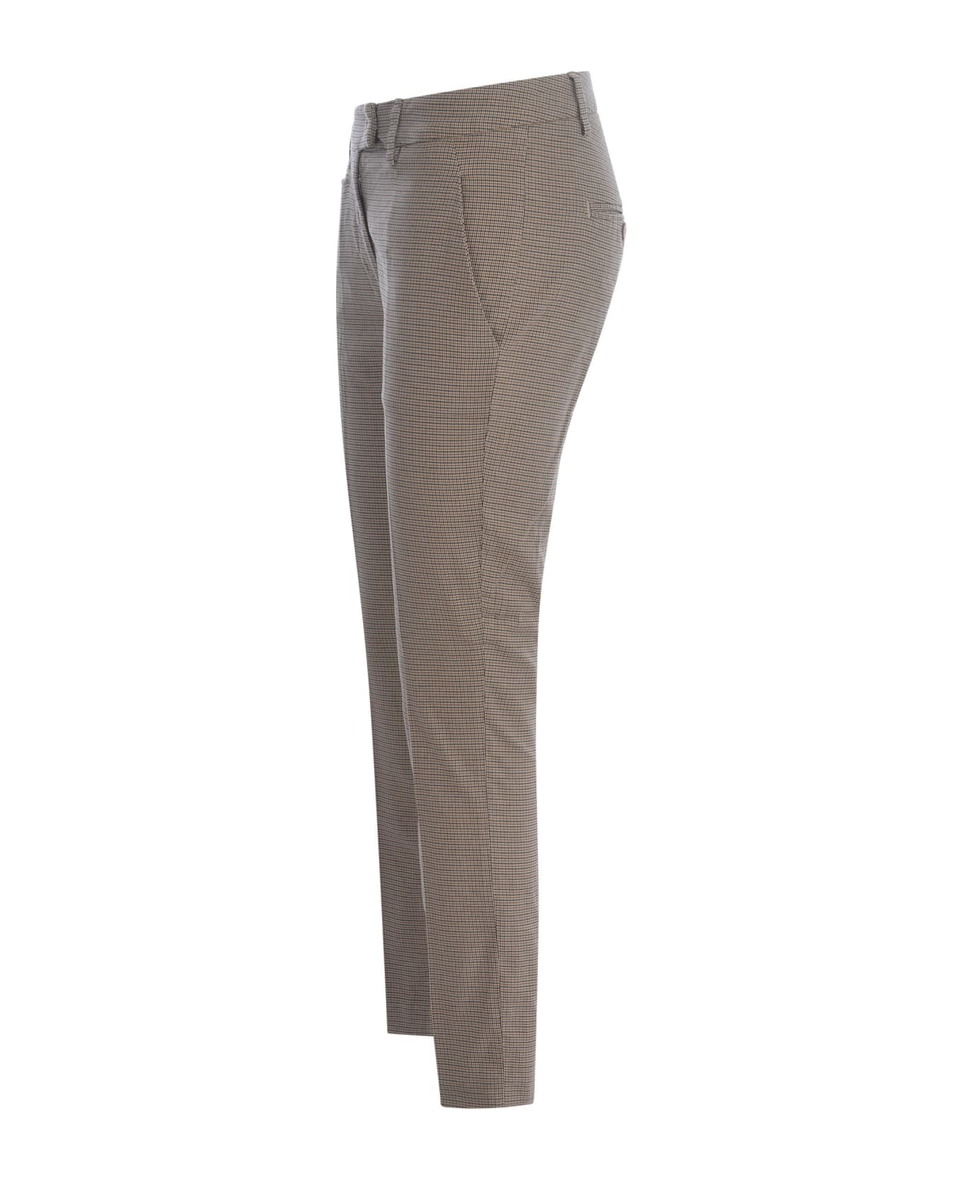 Dondup Trousers Dondup "perfect" In Houndstooth - Beige ボトムス