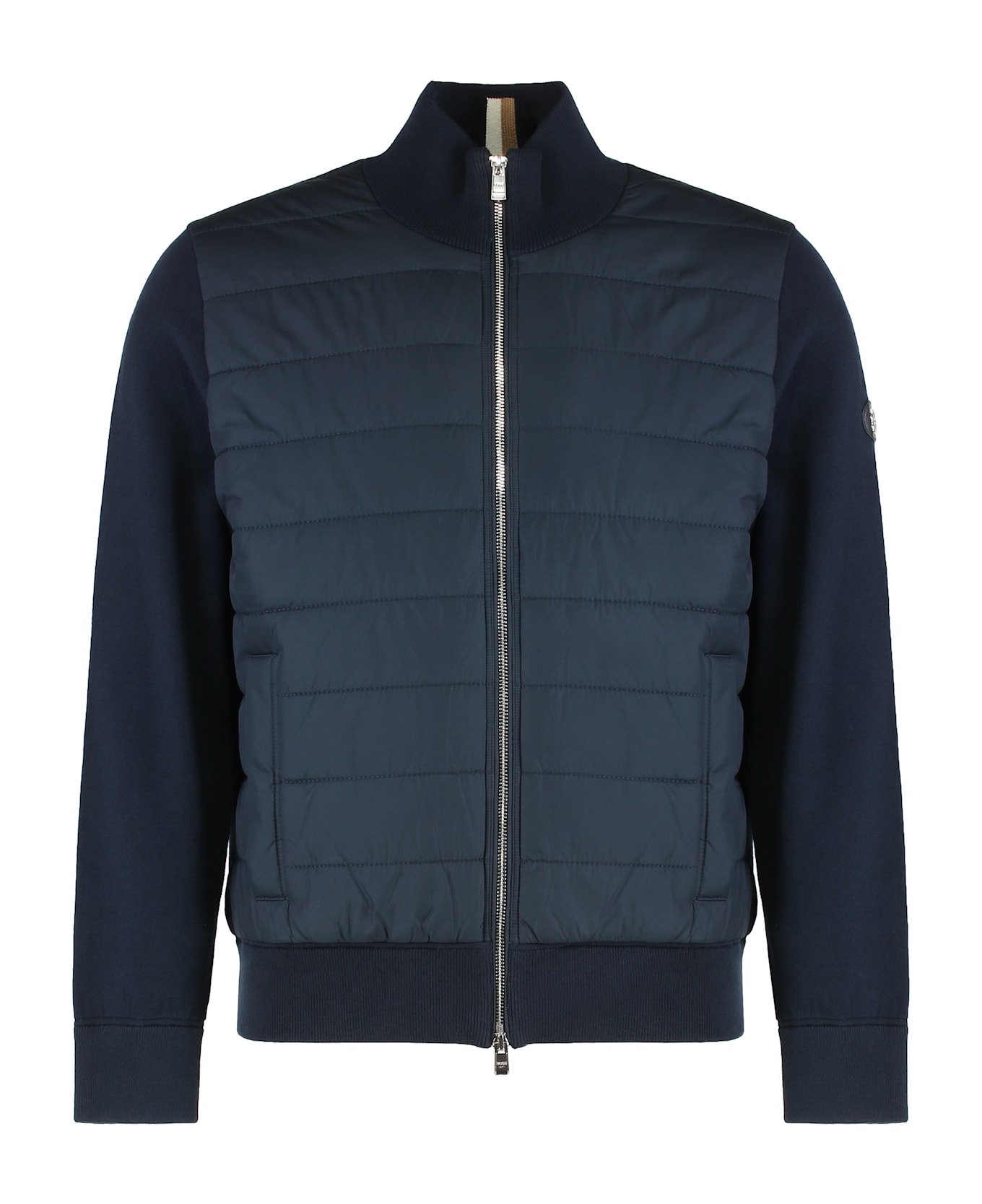 Hugo Boss Cardigan With Padded Front Panel - blue