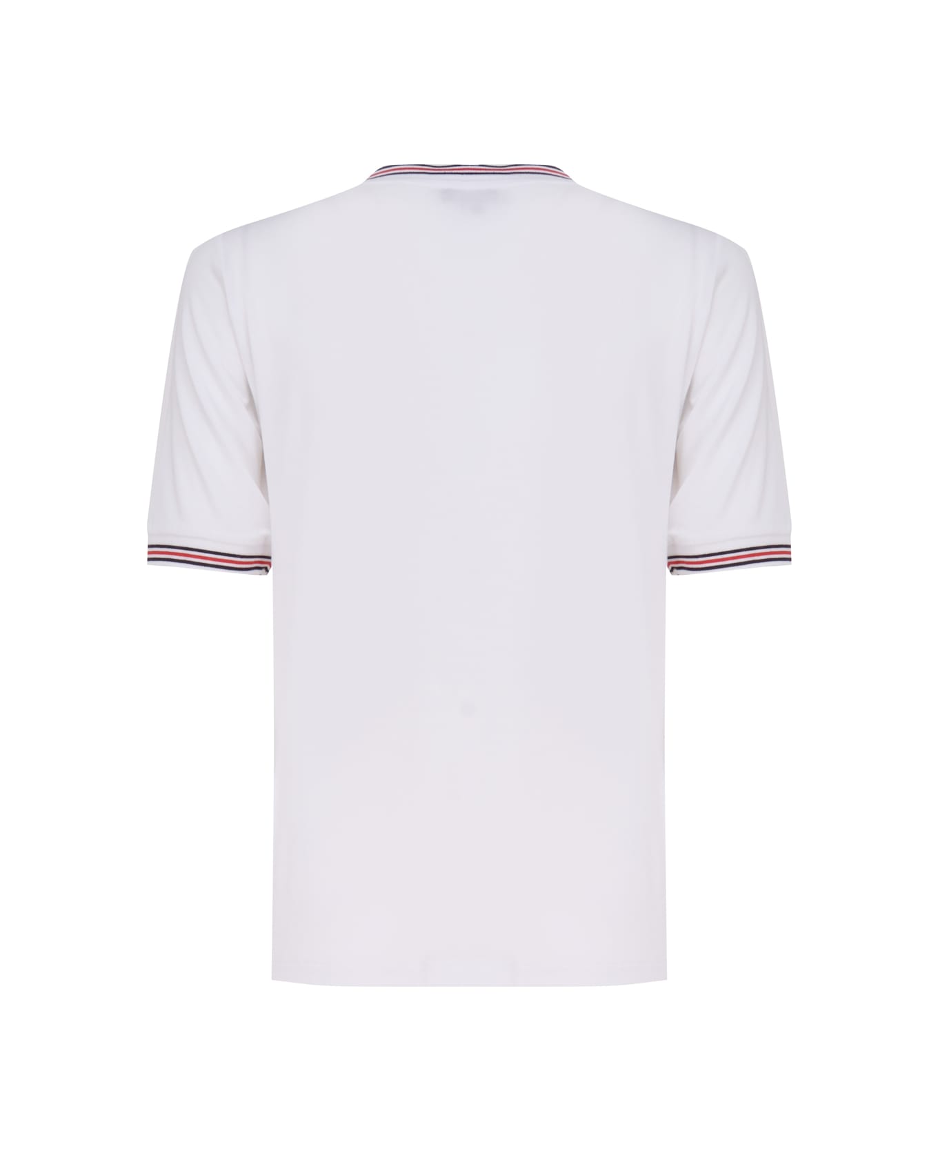 Fay Striped Ribbed T-shirt - White