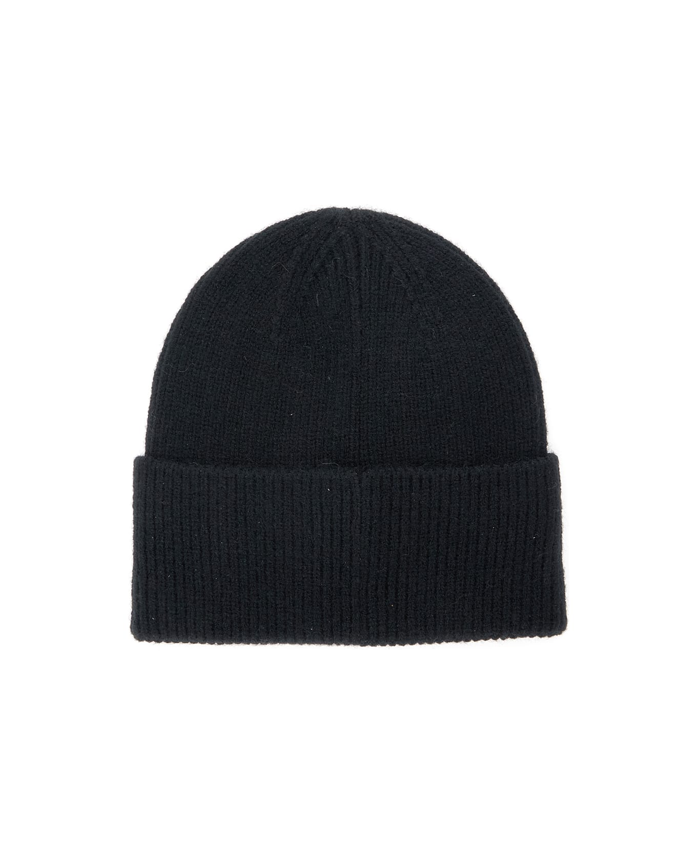 TwinSet Black Cap With Metallic Logo On The Front In Fabric Woman - Black