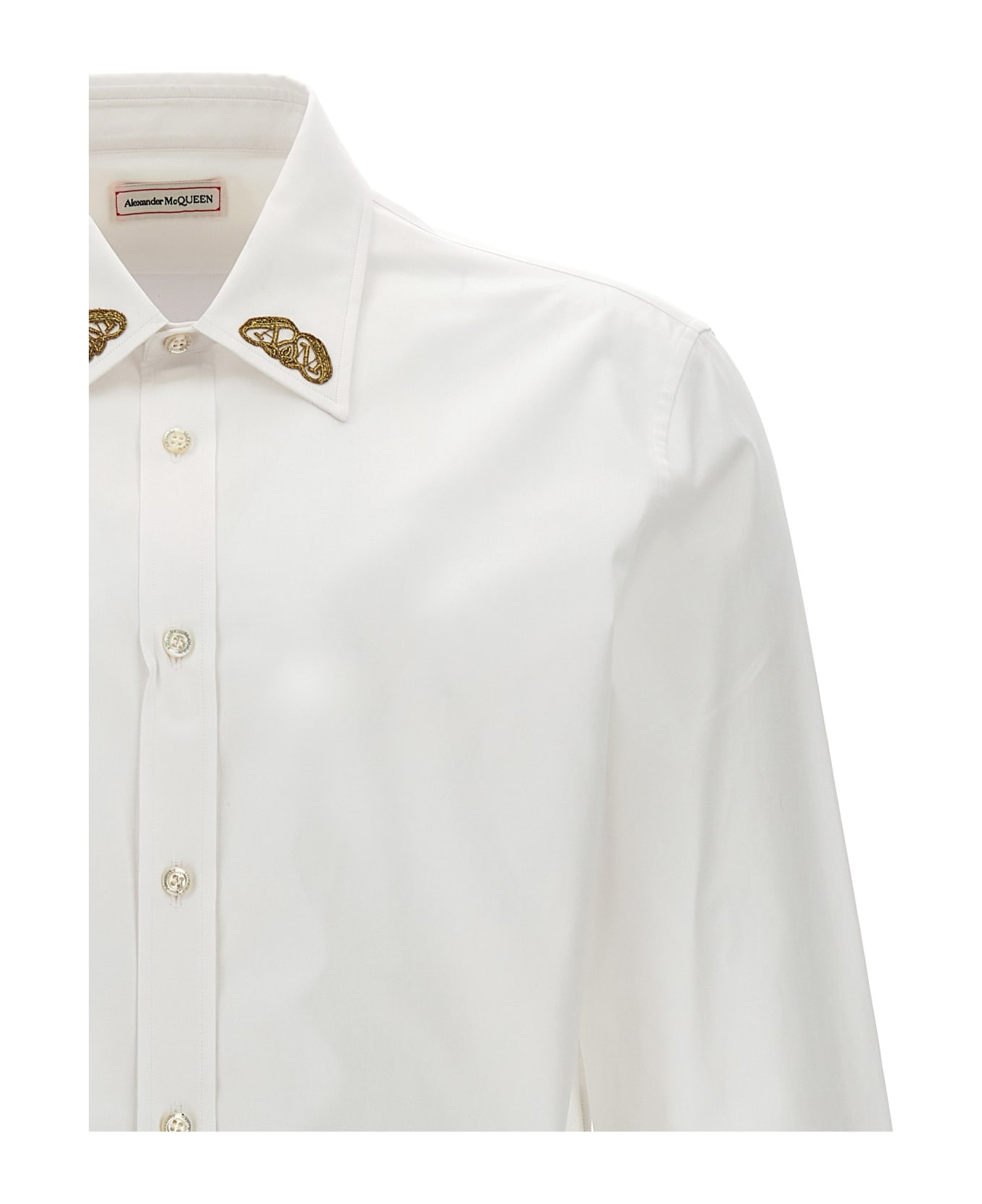 Alexander McQueen Embroidered Collar Shirt - White