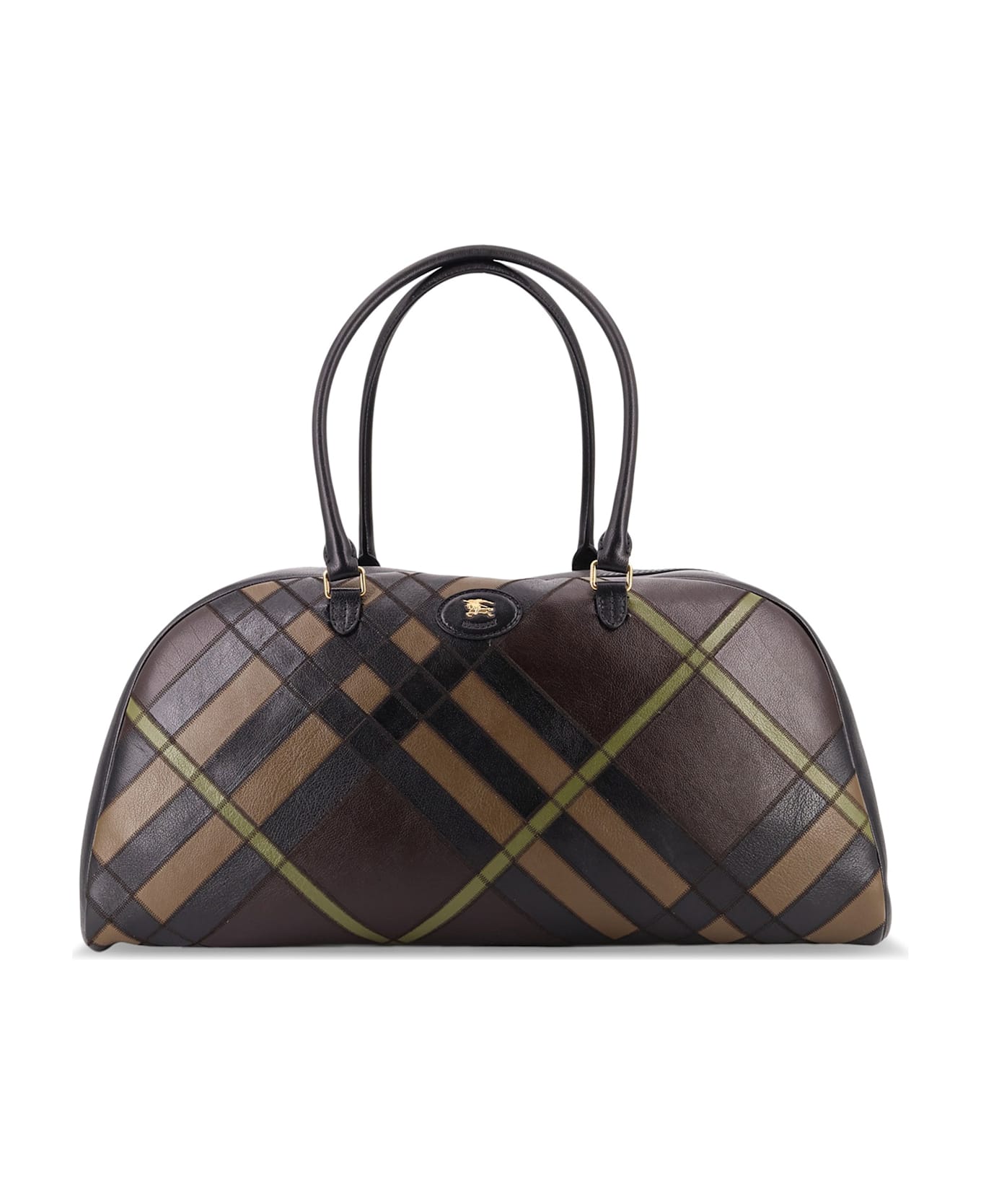 Burberry Bowling Highlands Extra Large Leather Bag - PEAT