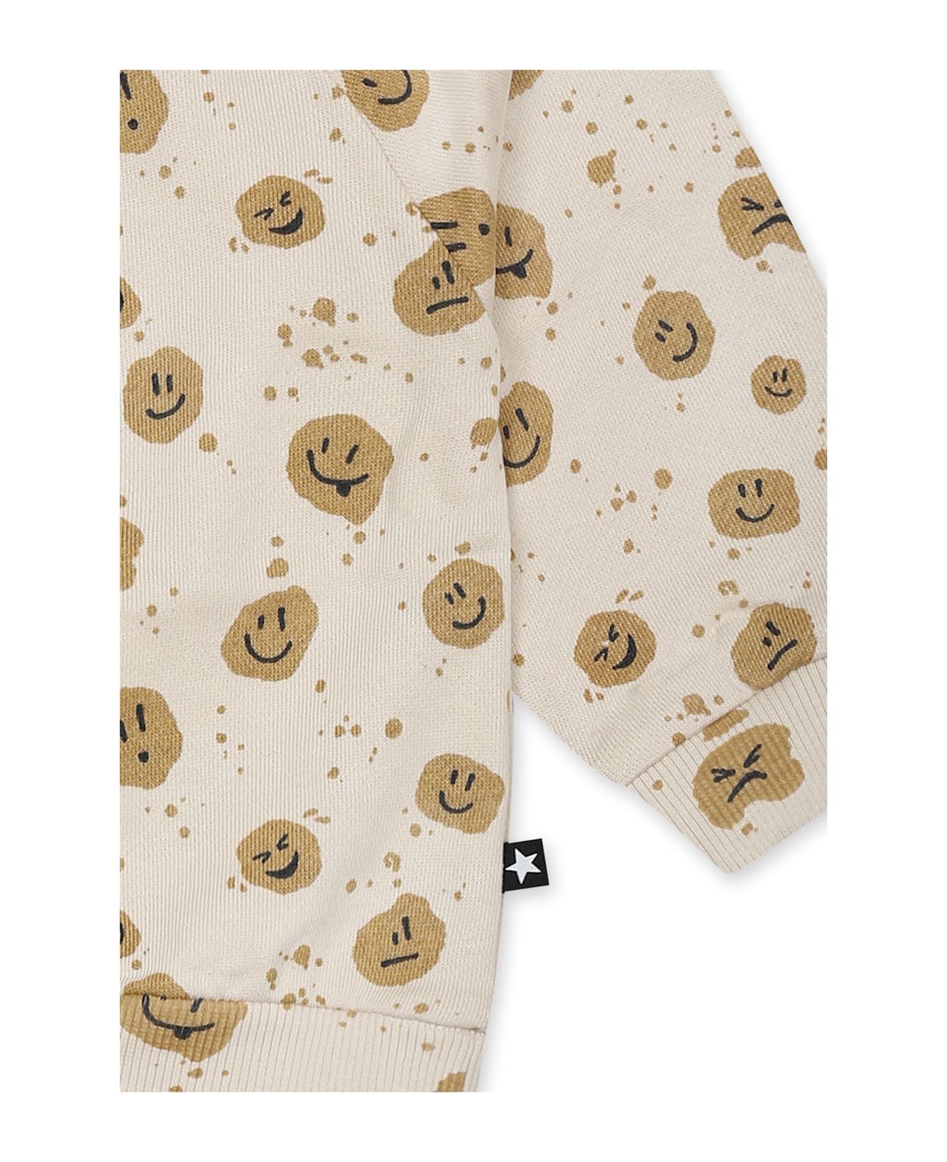 Molo Ivory Sweatshirt For Babykids With Smile - Ivory
