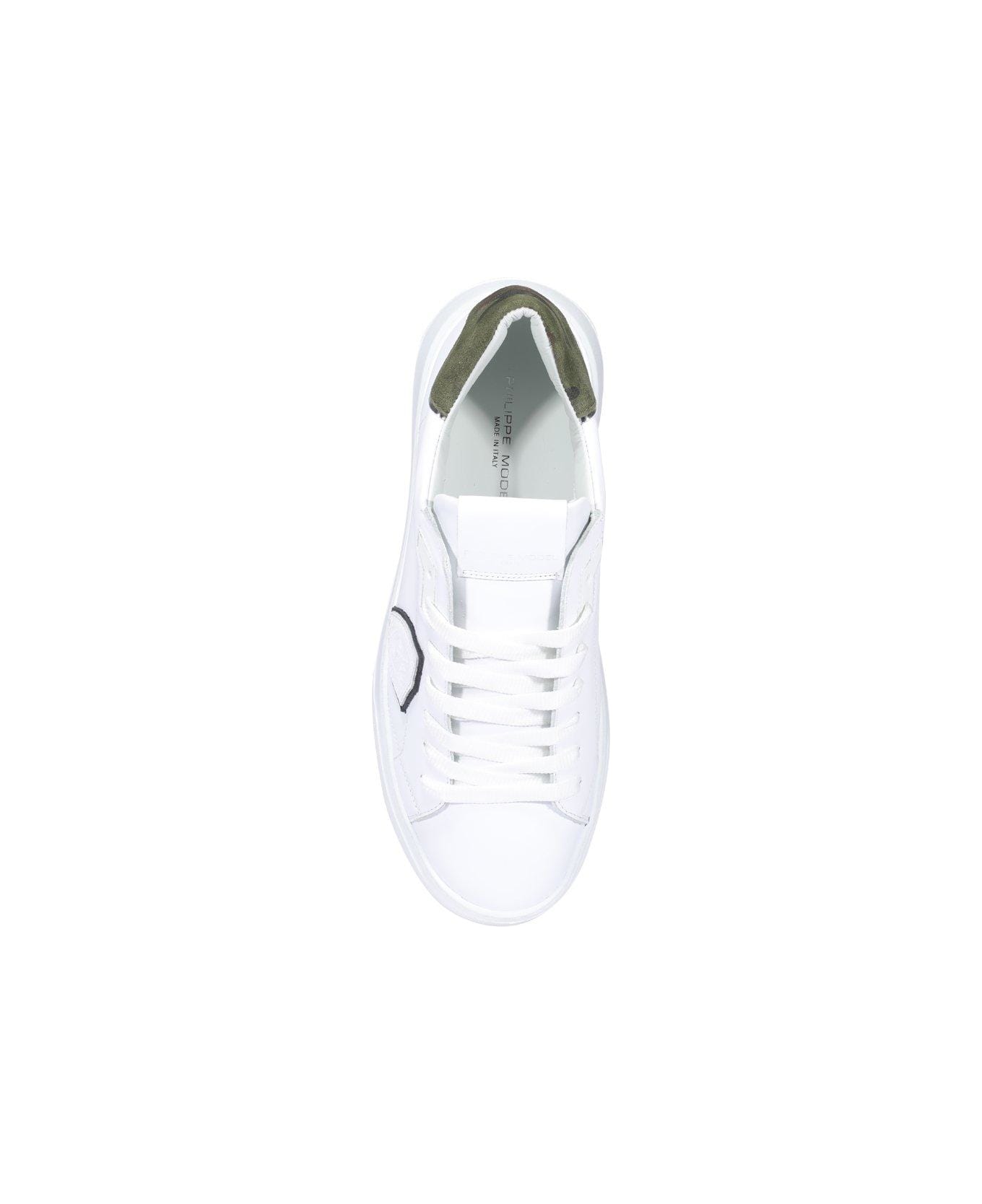 Philippe Model Temple Veau Camouflage Sneakers - Bianco e Verde