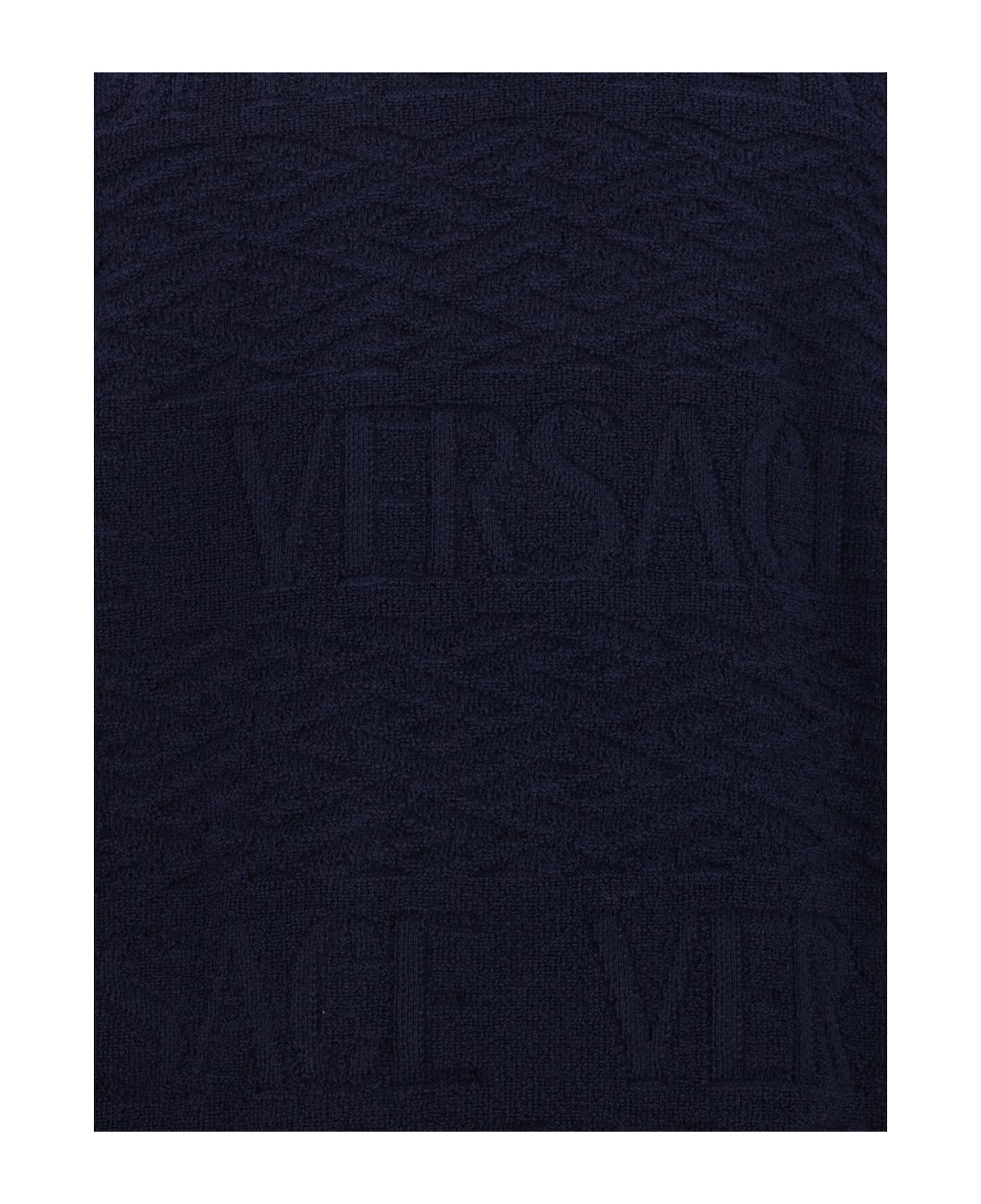 Versace Crew-neck Wool Sweater - Navy