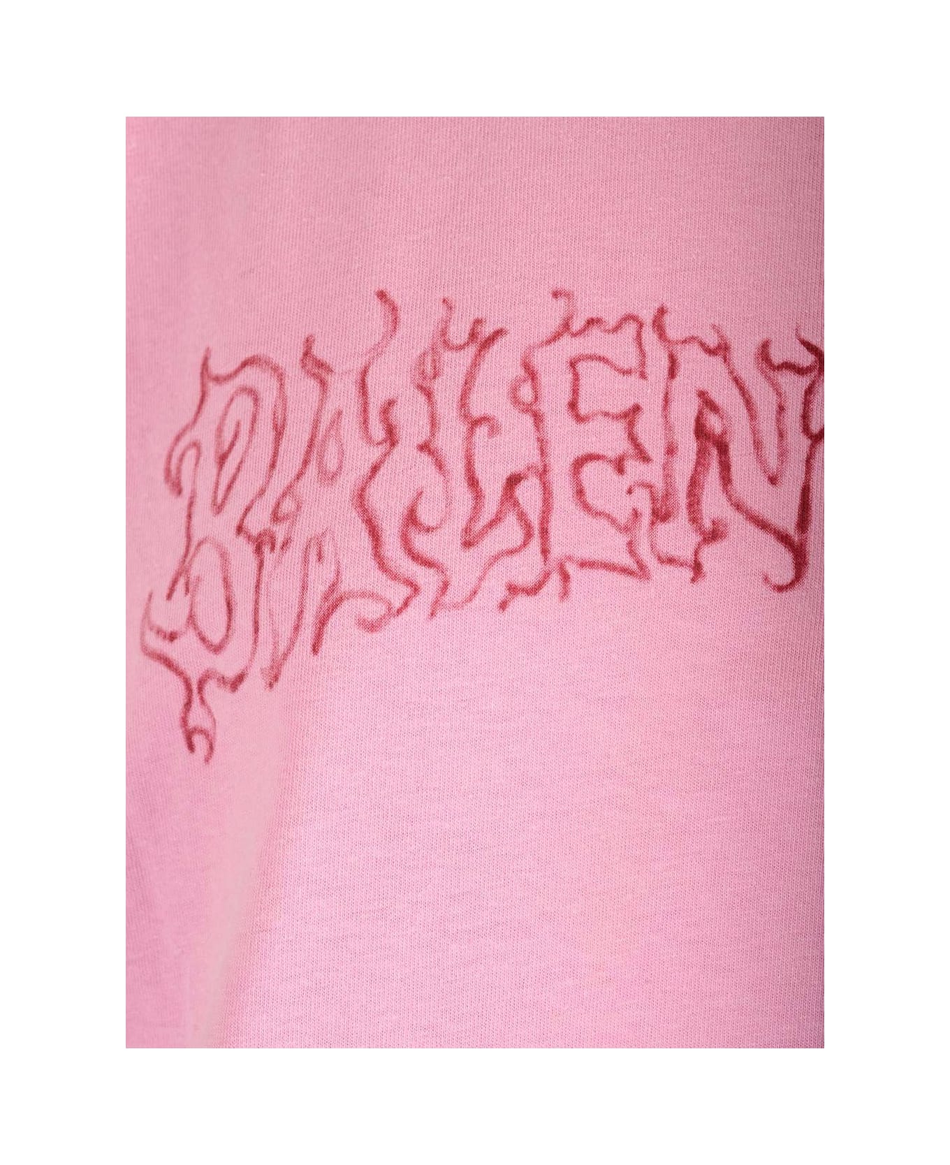 Balenciaga Logo Printed Crewneck T-shirt - Pink/red