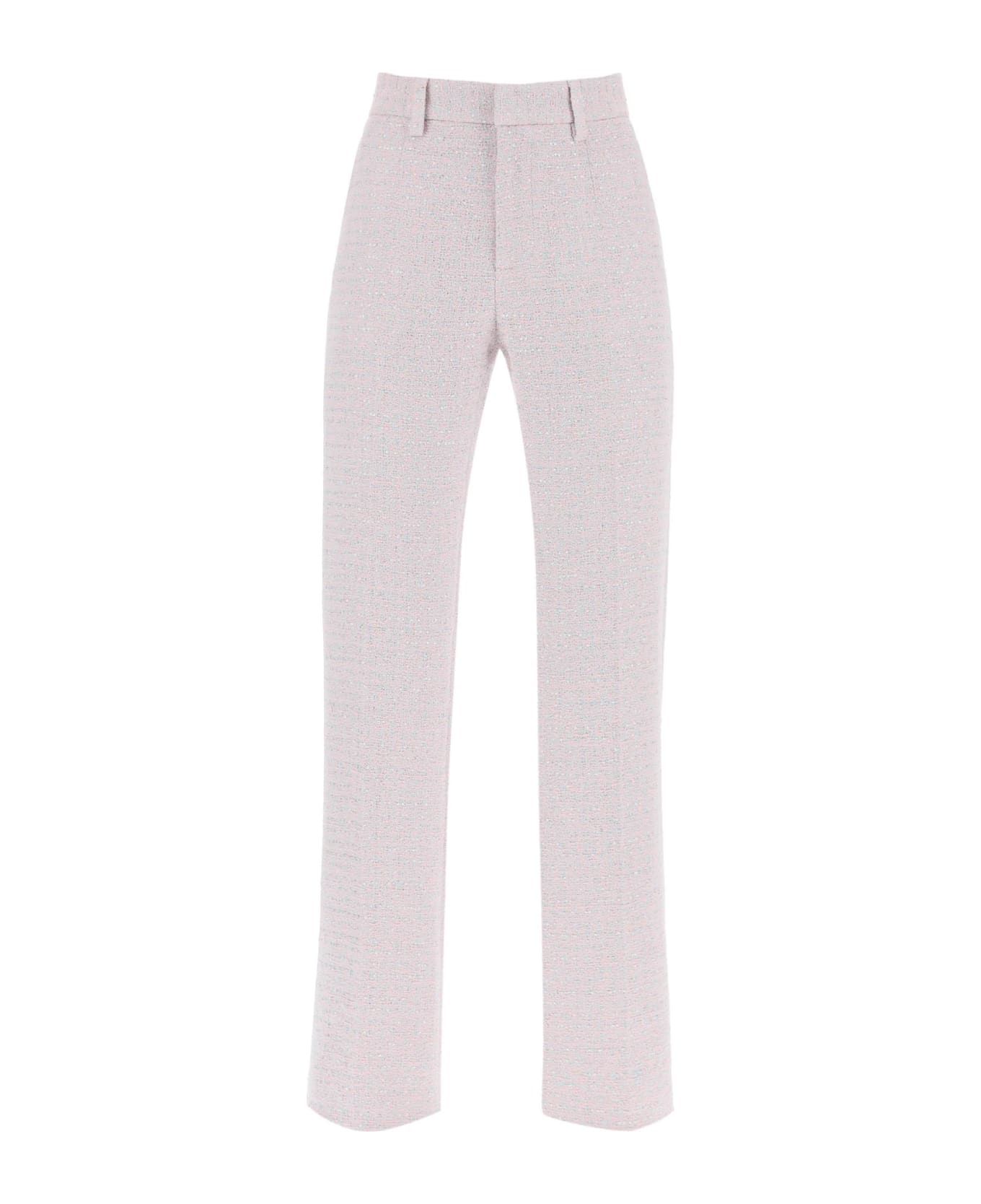 Alessandra Rich Pants In Tweed Boucle' - LIGHT BLUE PINK (Pink)