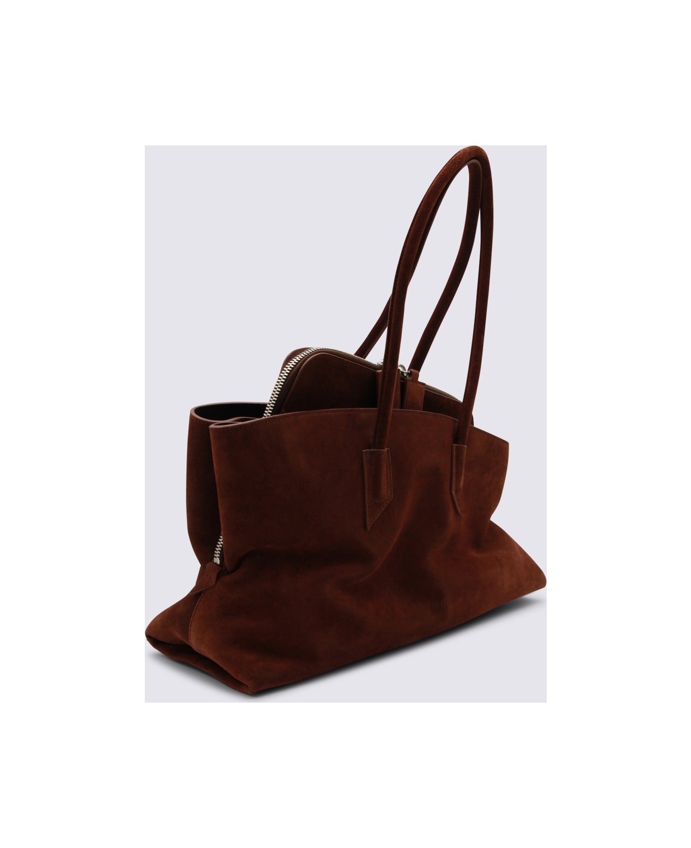 The Attico Brown Leather Top Handle Bag - Brown