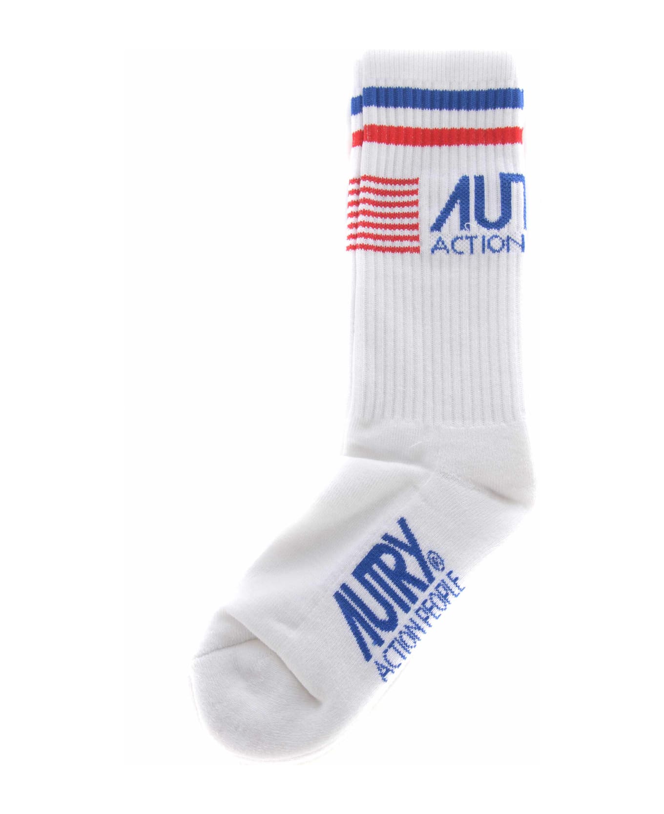 Autry Socks Autry In Stretch Cotton - Bianco