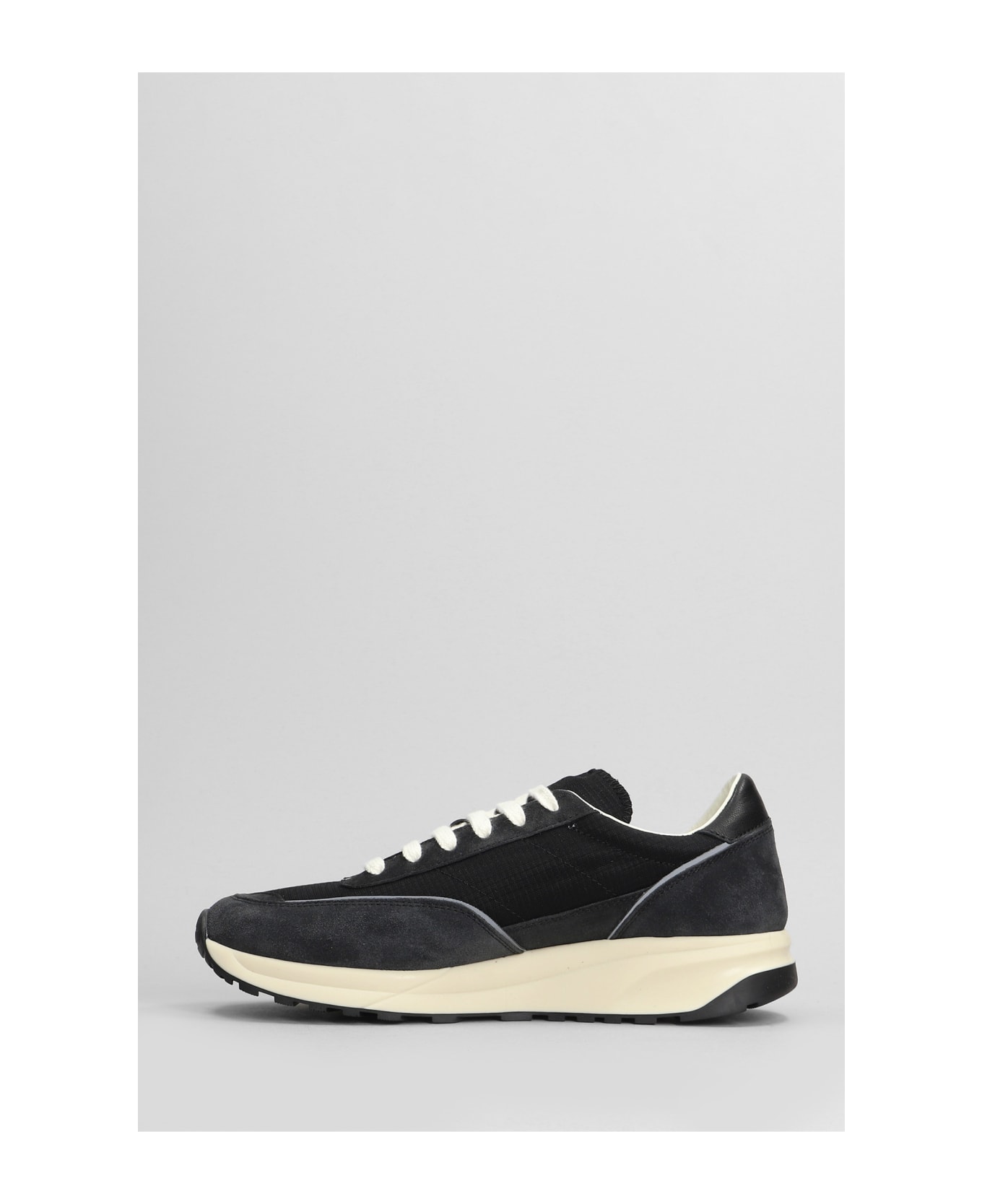 Common Projects Track Classic Sneakers In Black Suede And Fabric - black