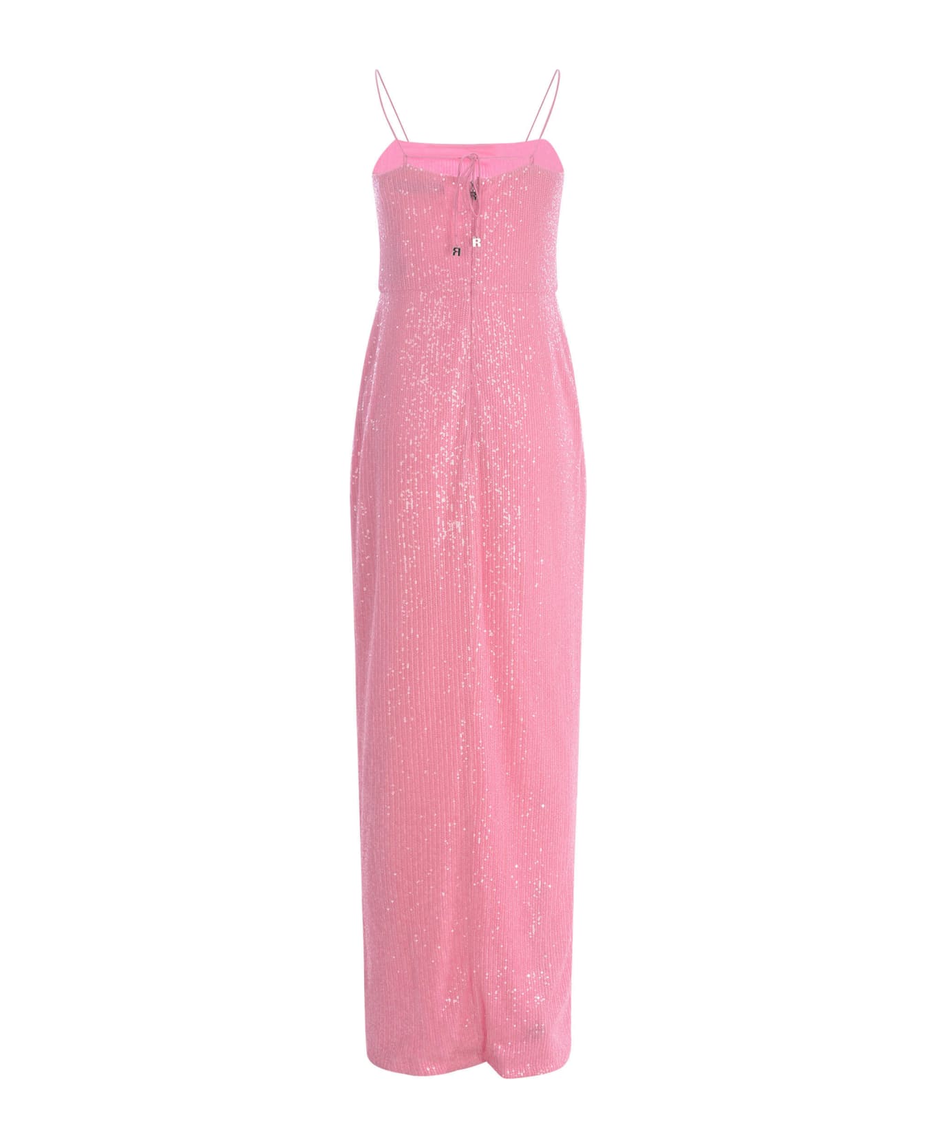 Rotate by Birger Christensen Long Dress Rotate "begonia Pink" In Micro Sequins - Rosa