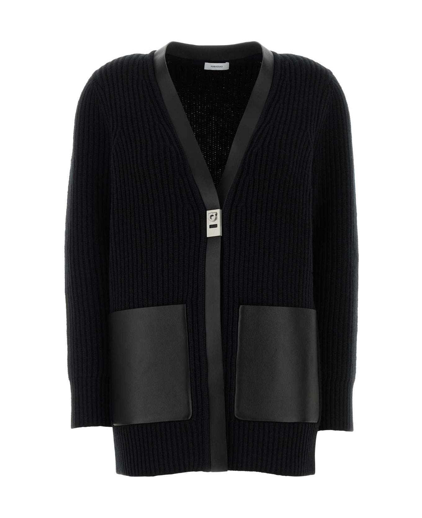 Ferragamo Black Wool Cardigan - NERO