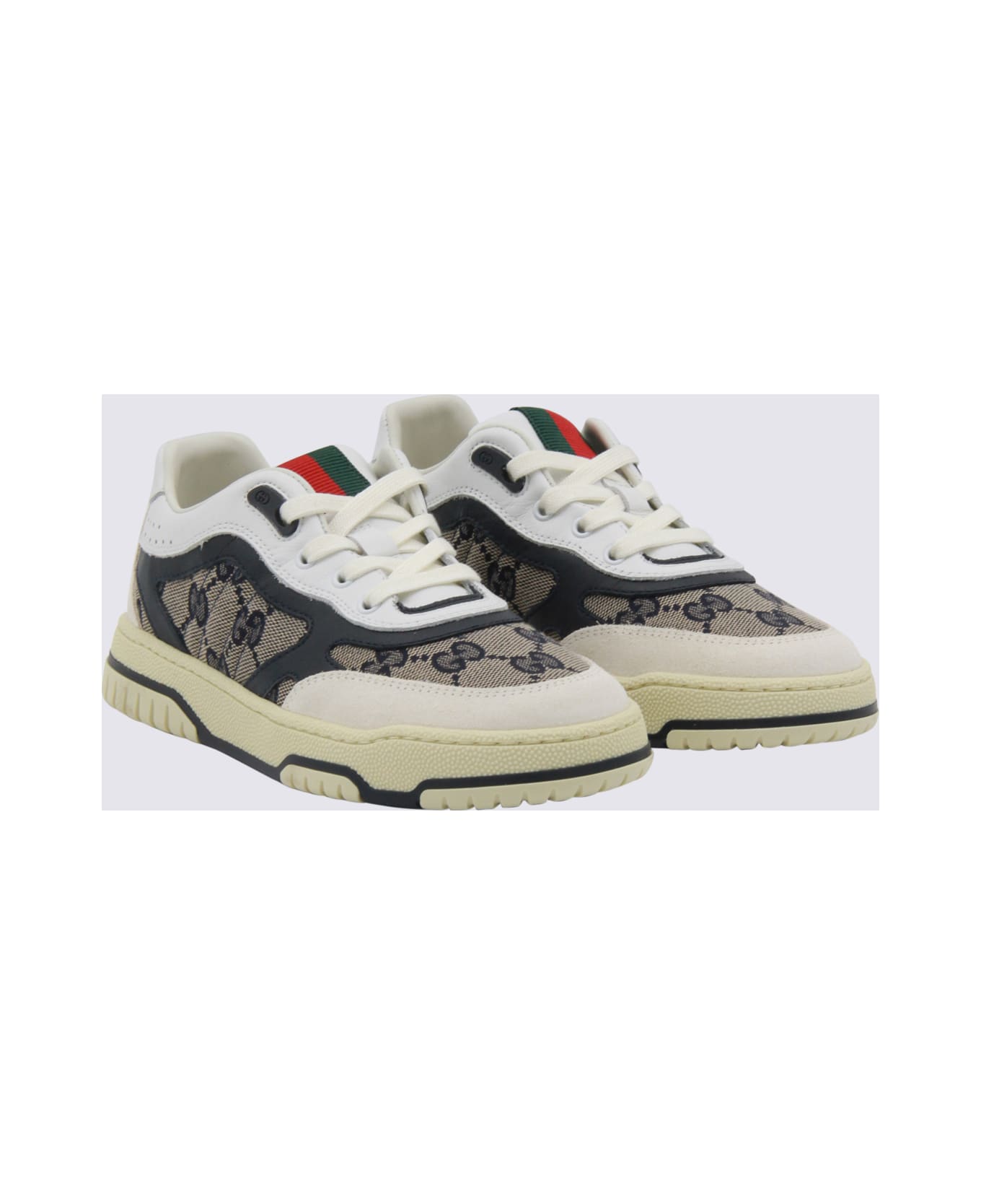 Gucci White And Blue Sneakers - Blue