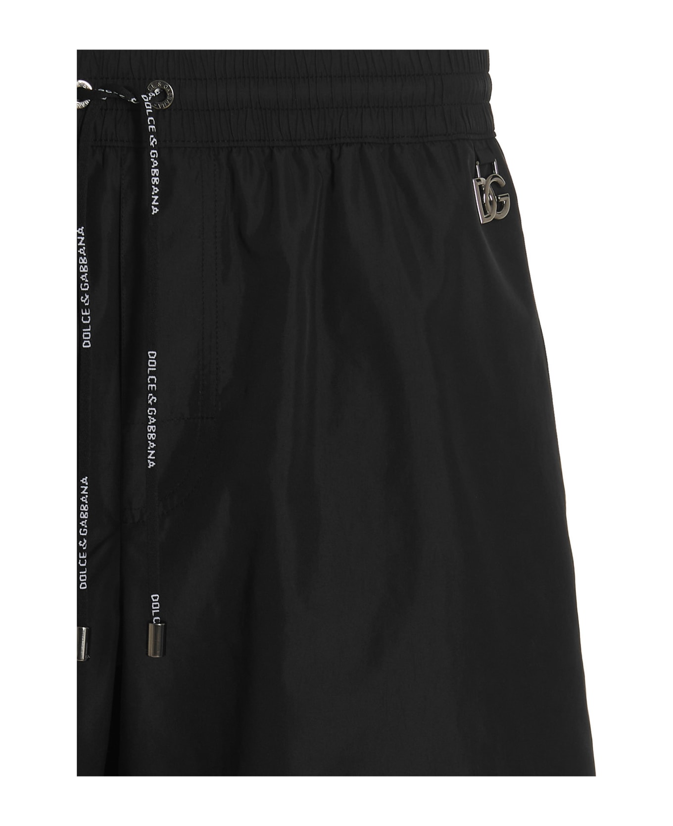 Dolce & Gabbana Logo Print Swim Shorts - black