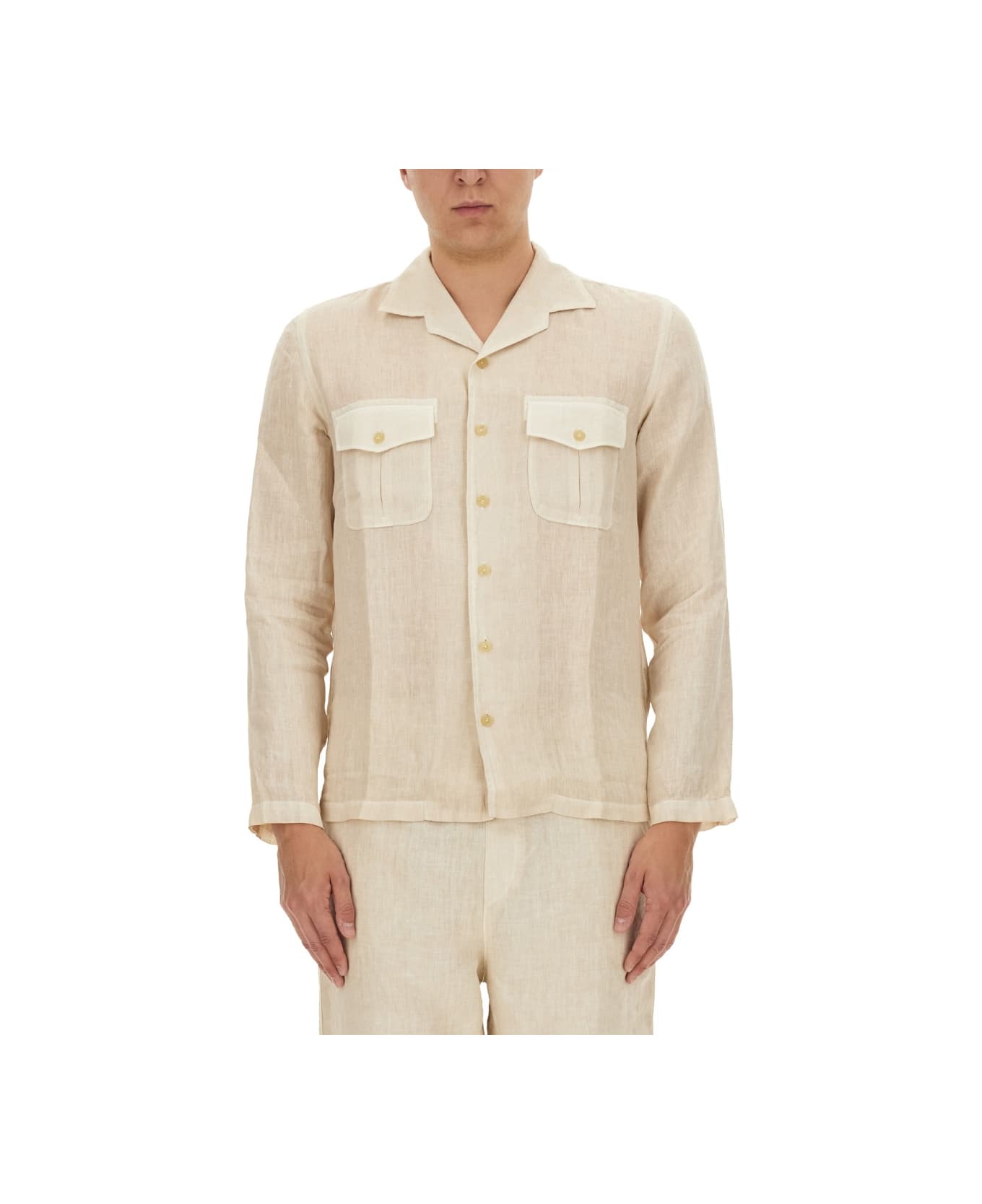 120% Lino Linen Shirt - Safari soft fade