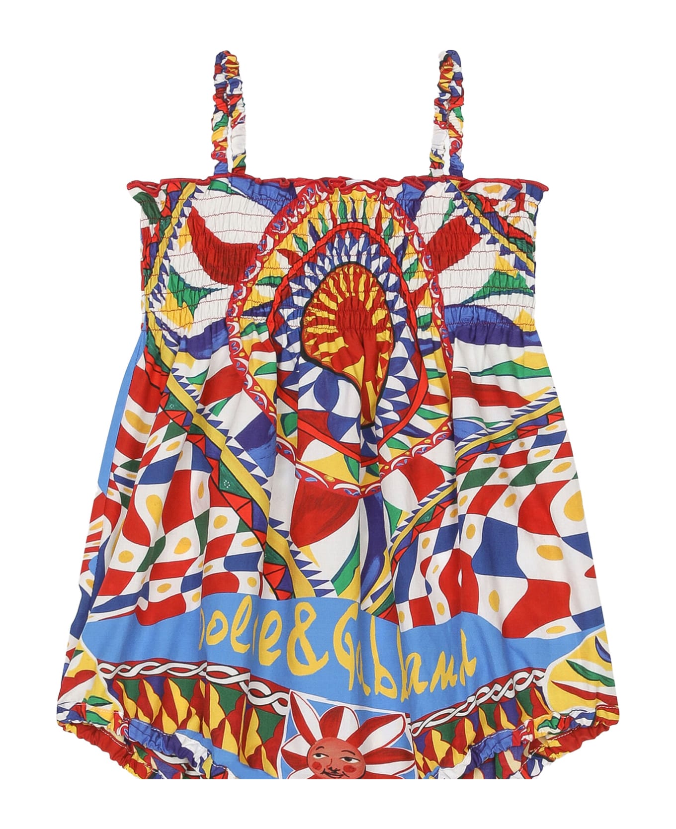 Dolce & Gabbana Cart Print Poplin Romper - Multicolour ボディスーツ＆セットアップ