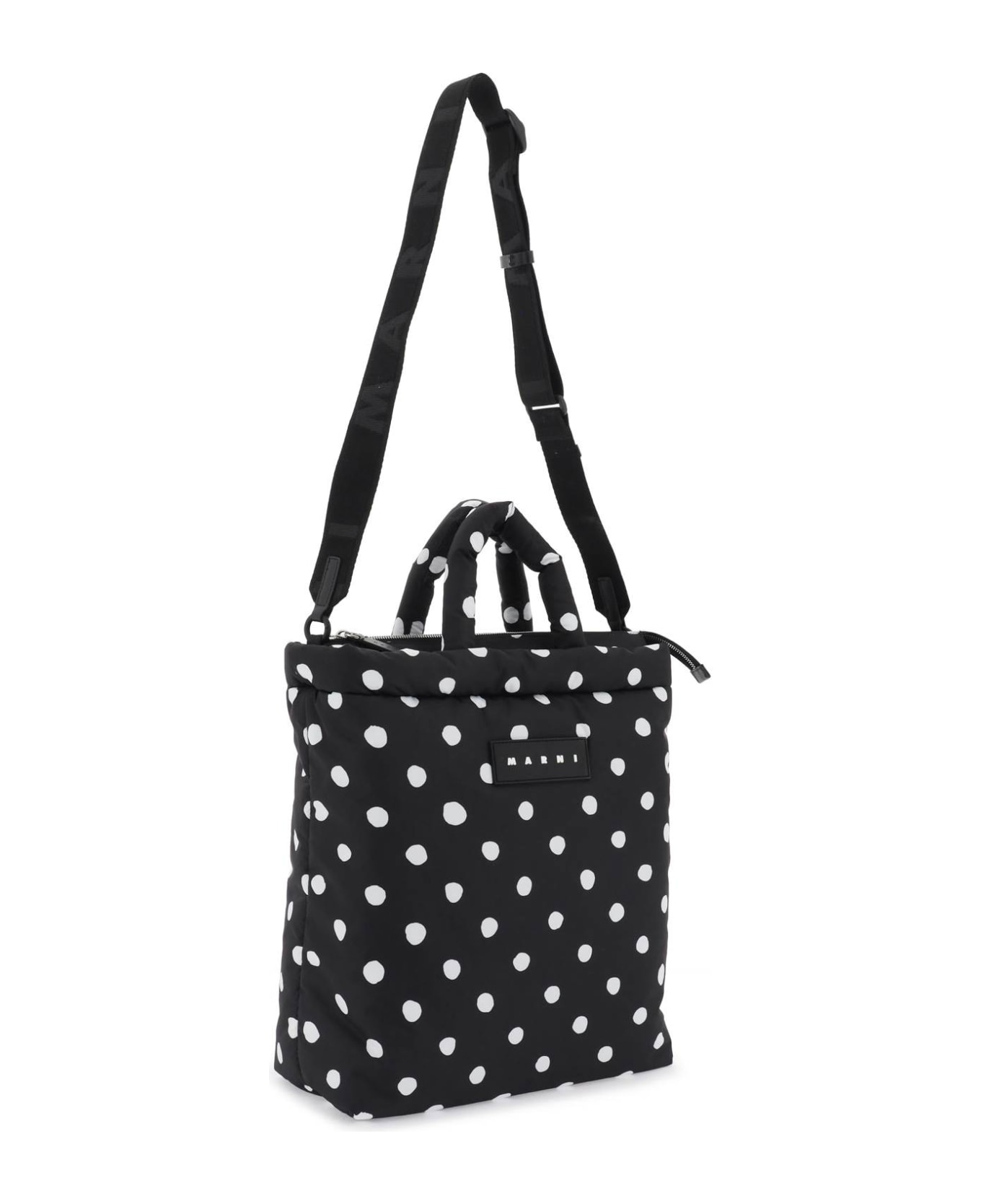 Marni Polka-dot Print Tote Bag - BLACK (White)