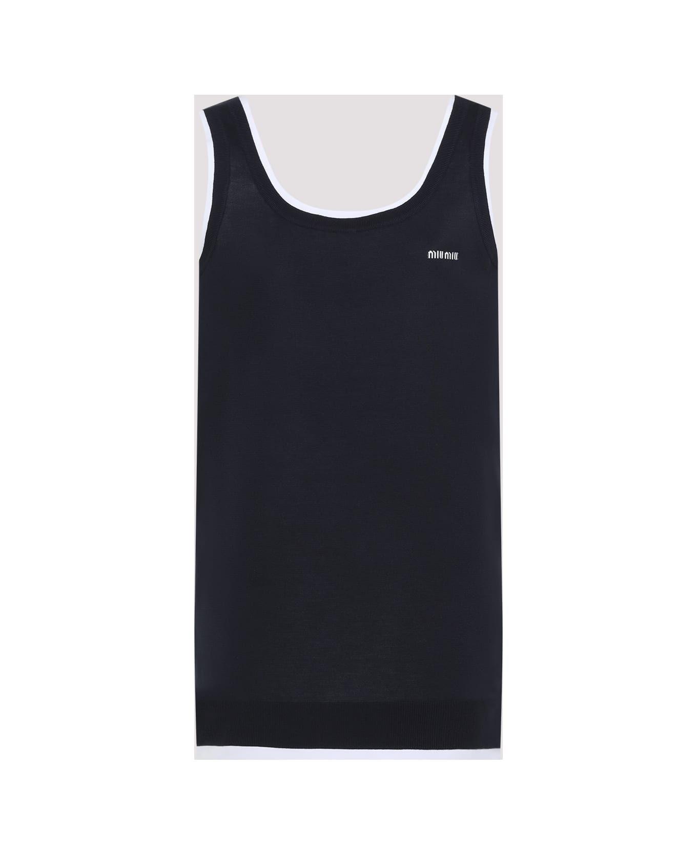 Miu Miu Midnight Blue Stretch Silk Blend Dress - BLUBIANCO