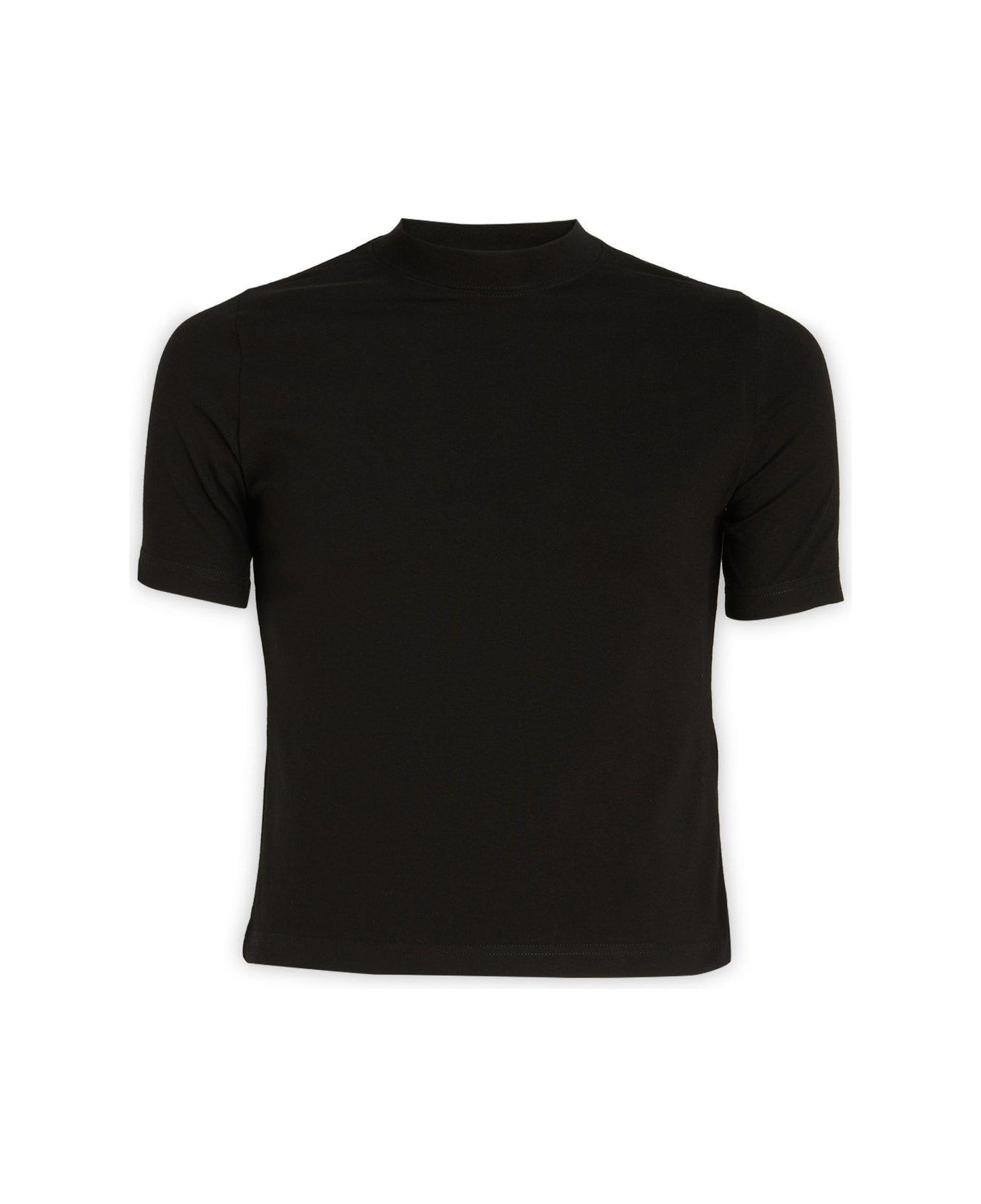 Balenciaga Mockneck Short-sleeved Top - BLACK