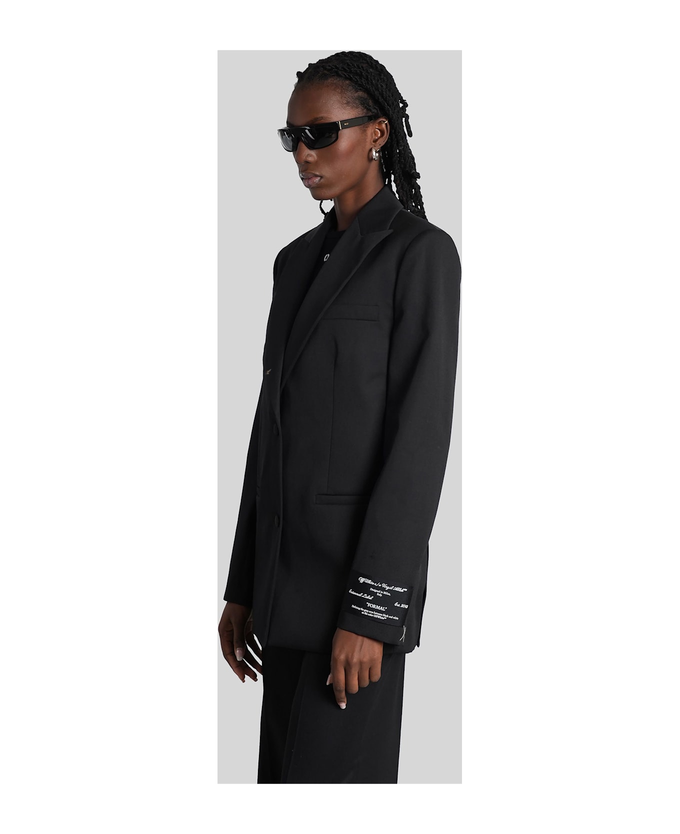Off-White Blazer In Black Wool - black