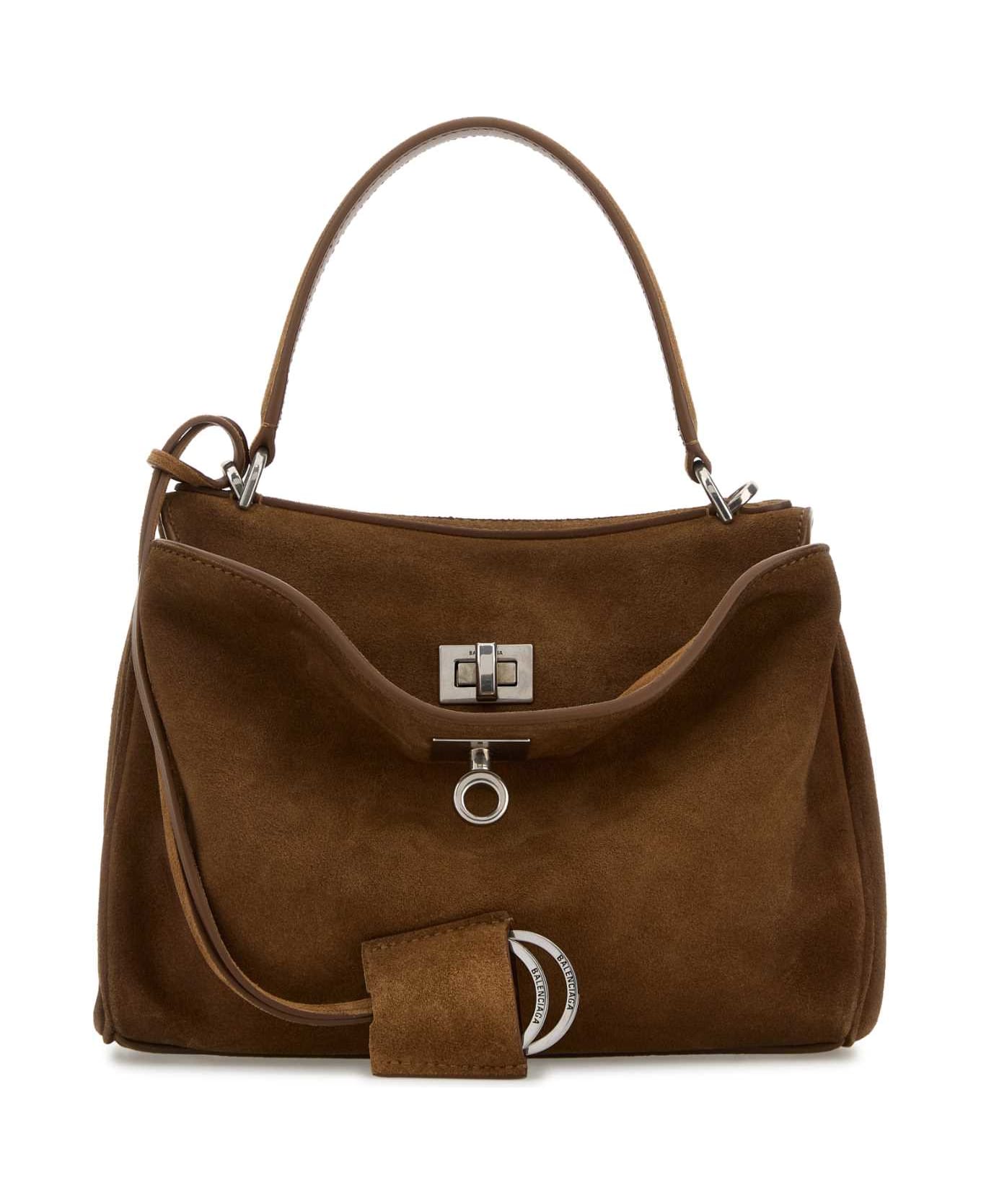 Balenciaga Brown Suede Mini Rodeo Handbag - CAMEL
