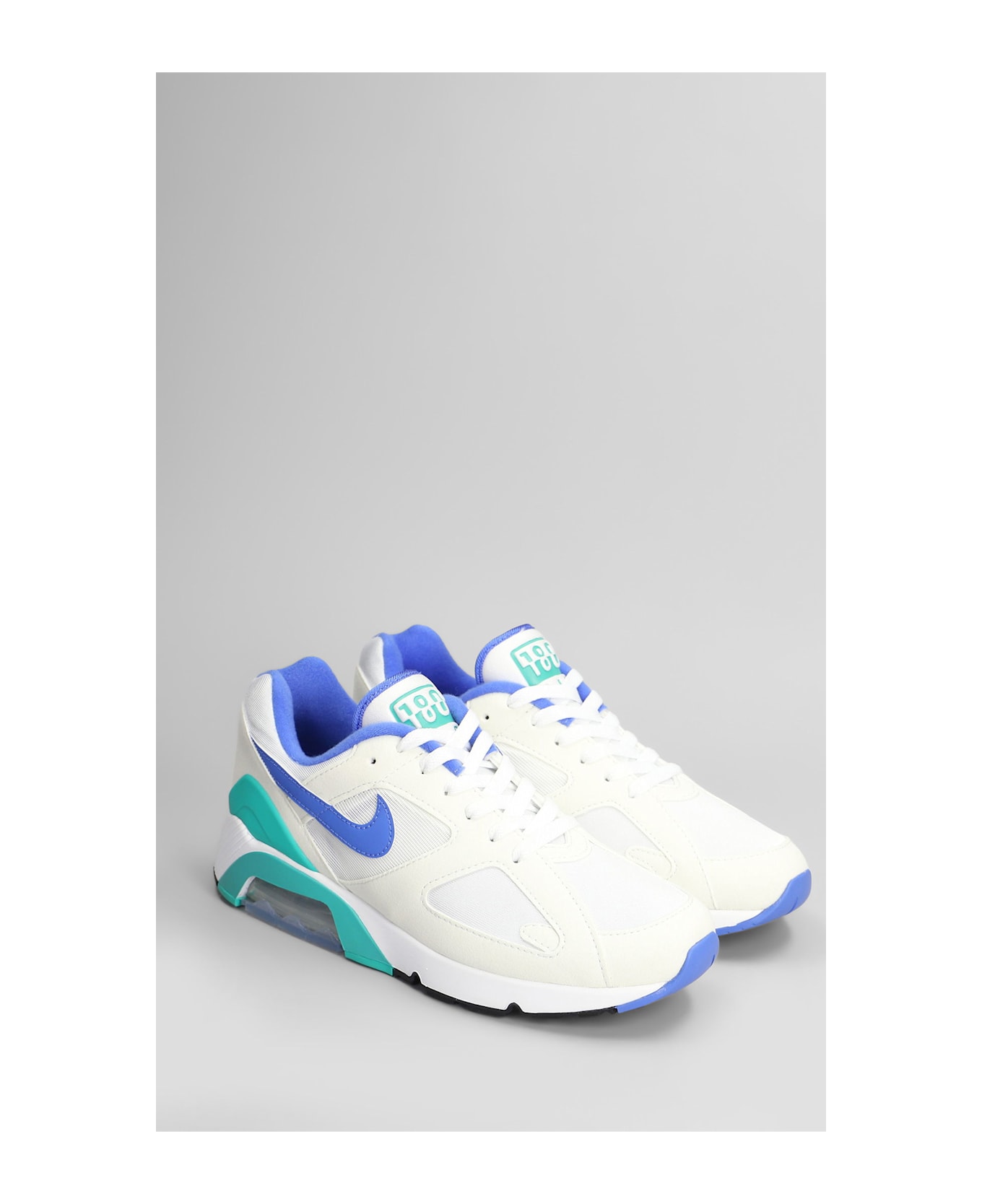 Nike Air 180 Sneakers In White Leather And Fabric - white