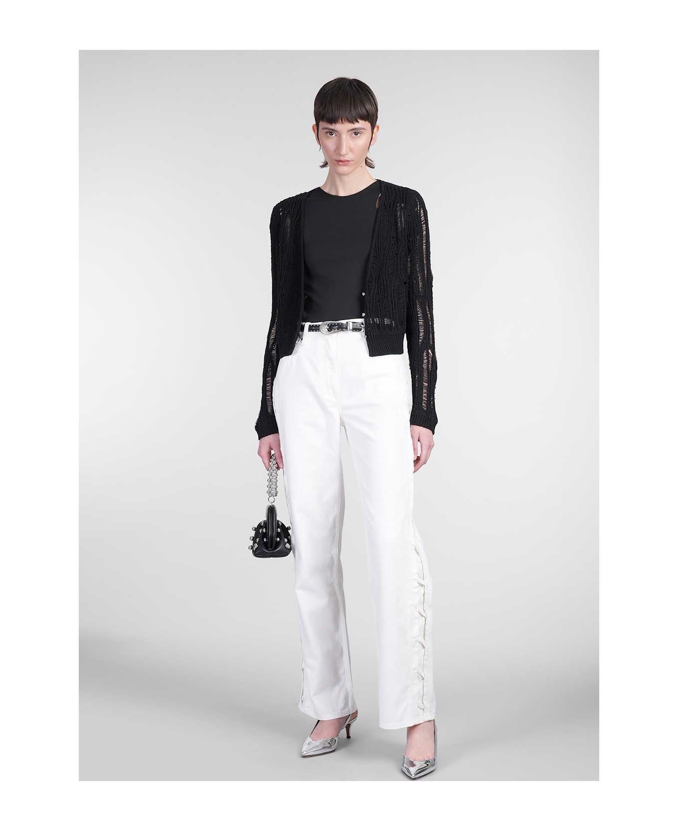 IRO Luna Cardigan In Black Cotton - black