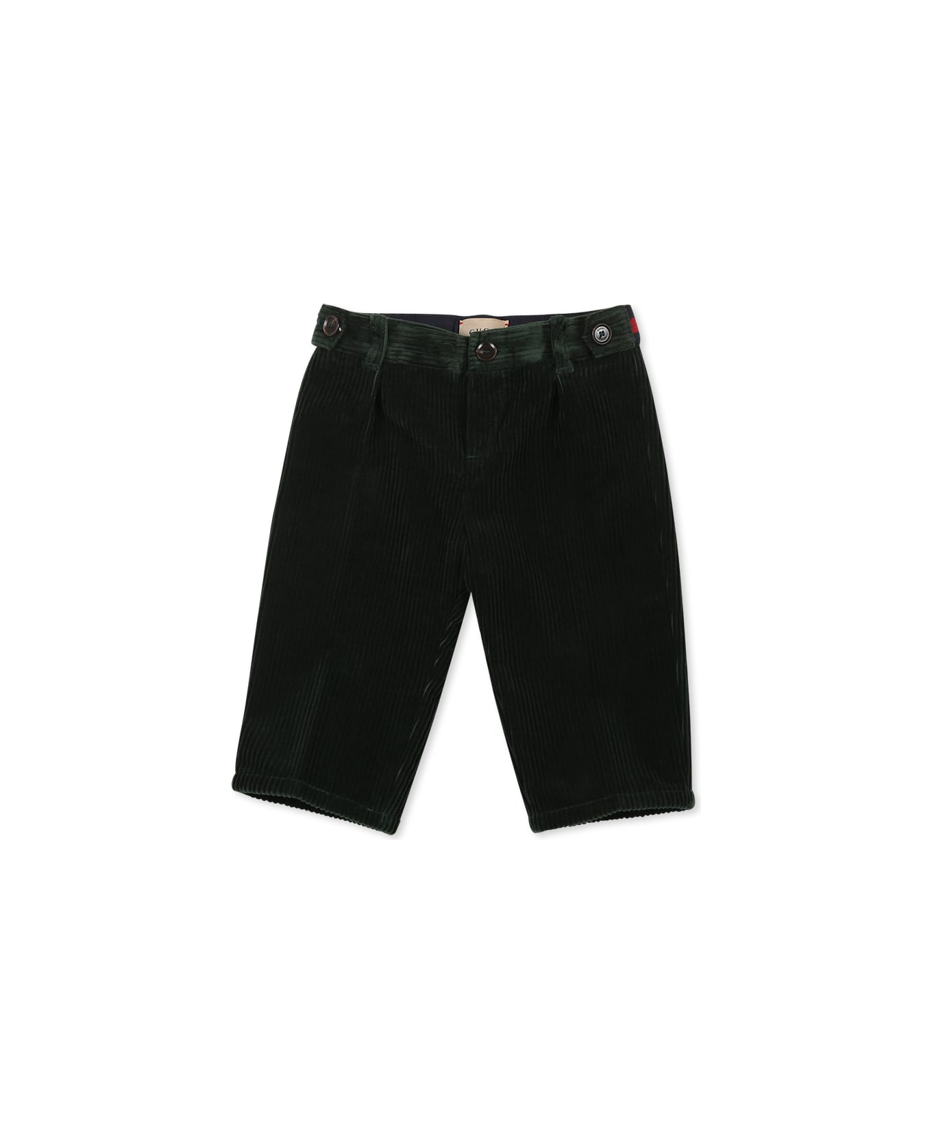 Gucci Green Trousers For Baby Boy With Web Detail - Green