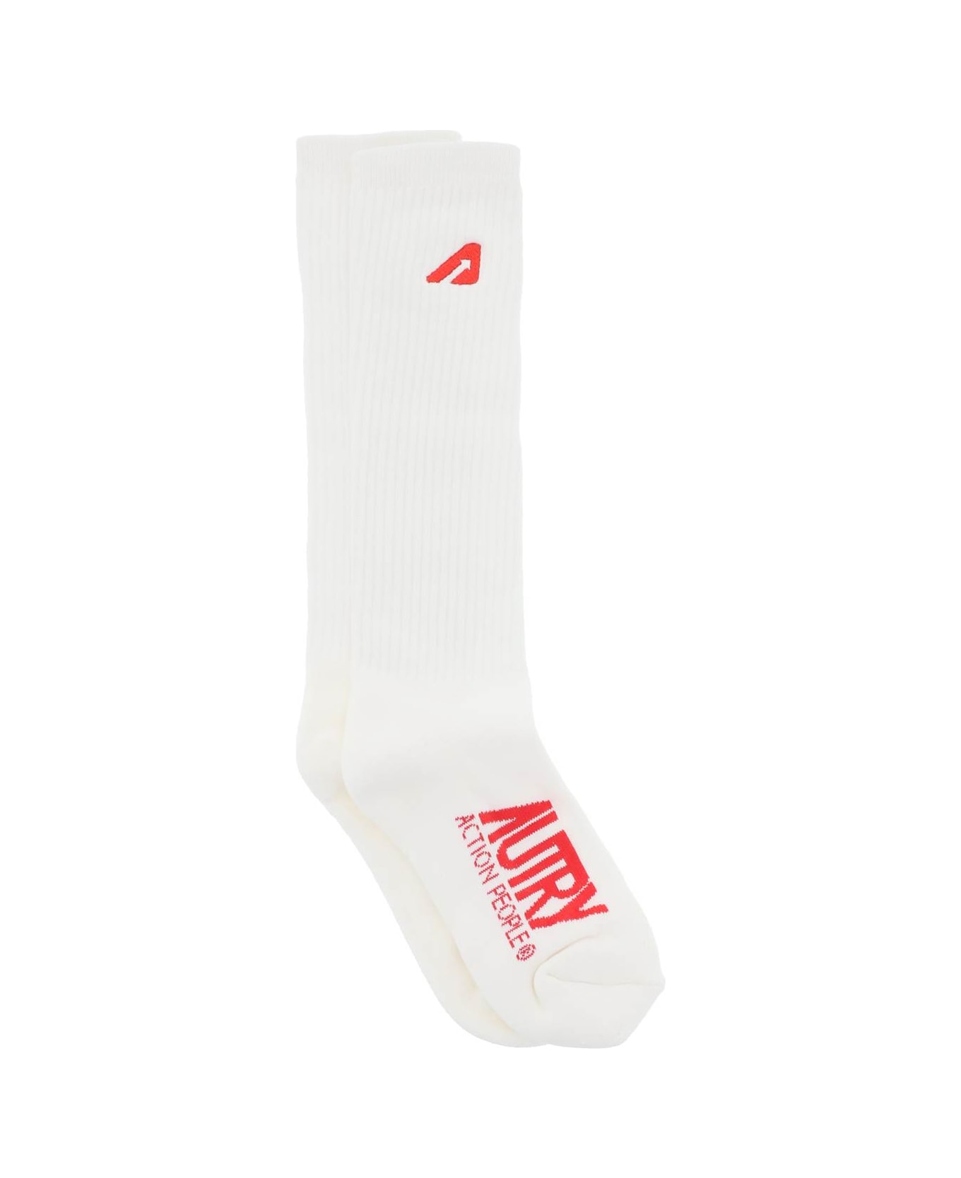 Autry Logoed Socks - White 靴下＆タイツ