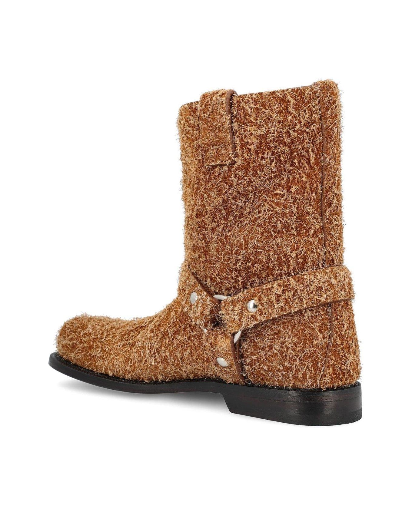 Loewe Campo Biker Ankle Boots - Leather Brown