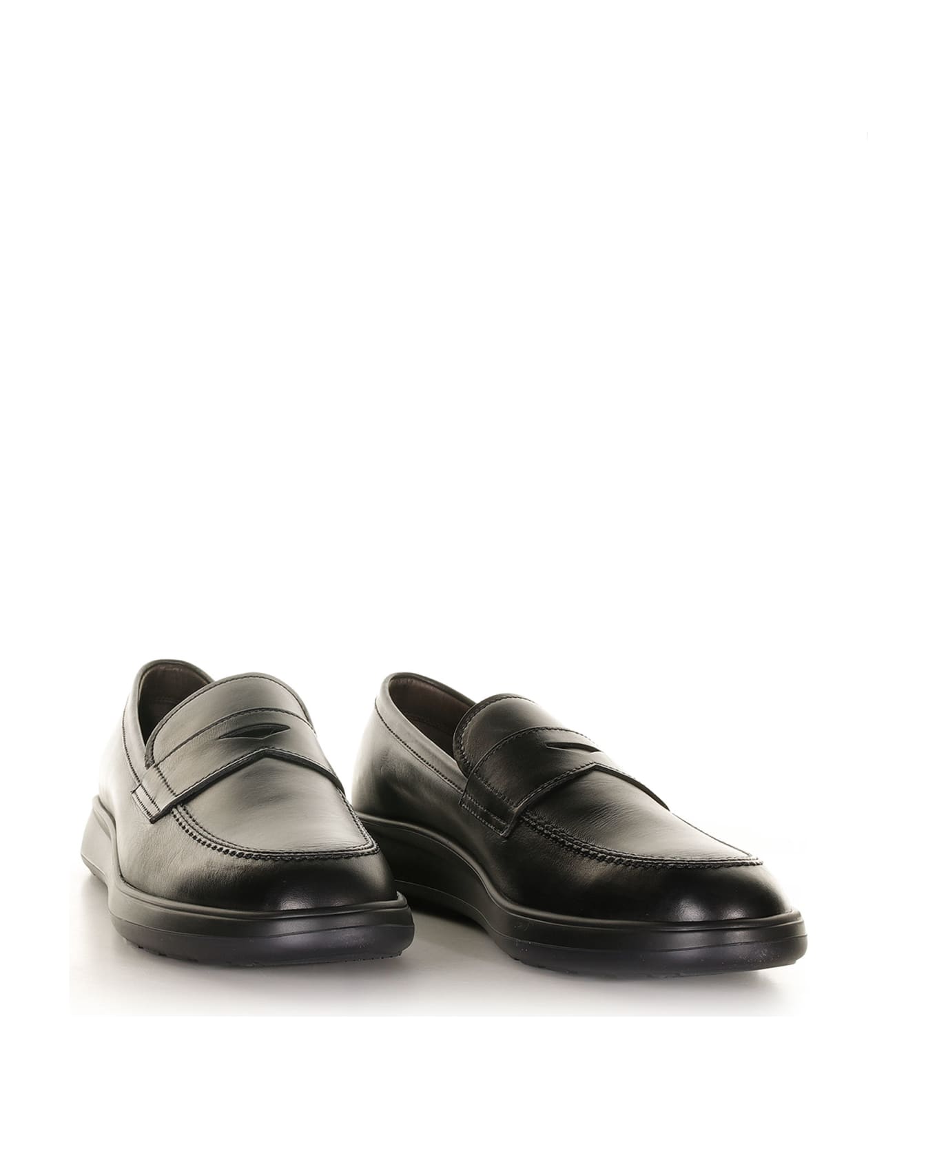 Fratelli Rossetti One Black Leather Loafers - NERO ローファー＆デッキシューズ