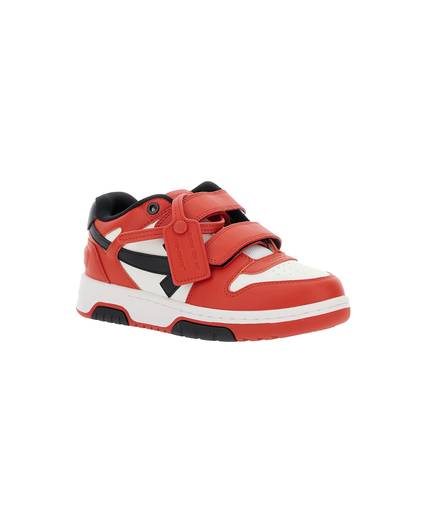 Off-White 'out Of Office' Multicolor Low Top Sneakers With Velcro Straps In Leather Boy - Multicolor